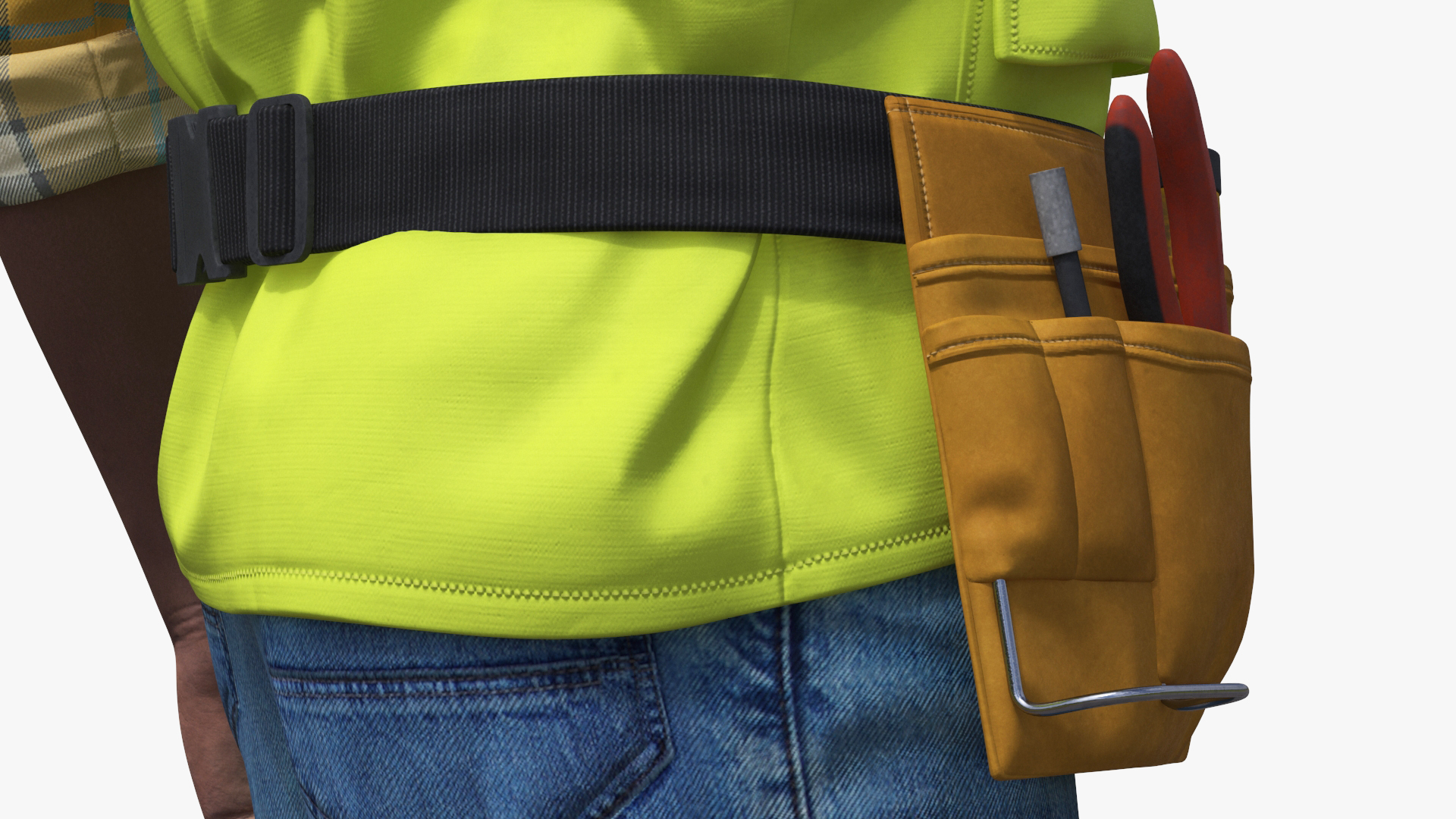 Construction Worker Pointing Pose Fur 3D