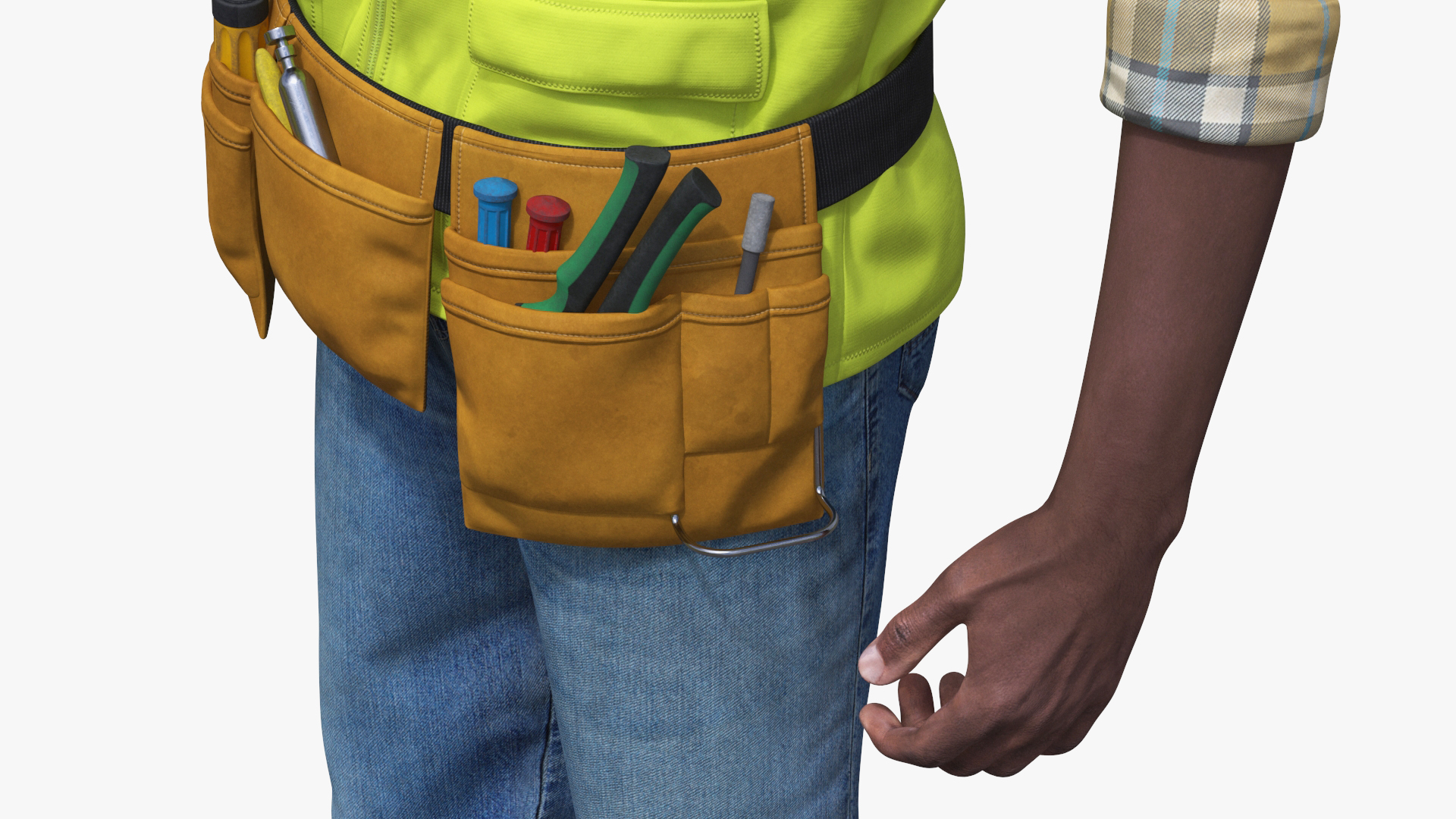 Construction Worker Pointing Pose Fur 3D
