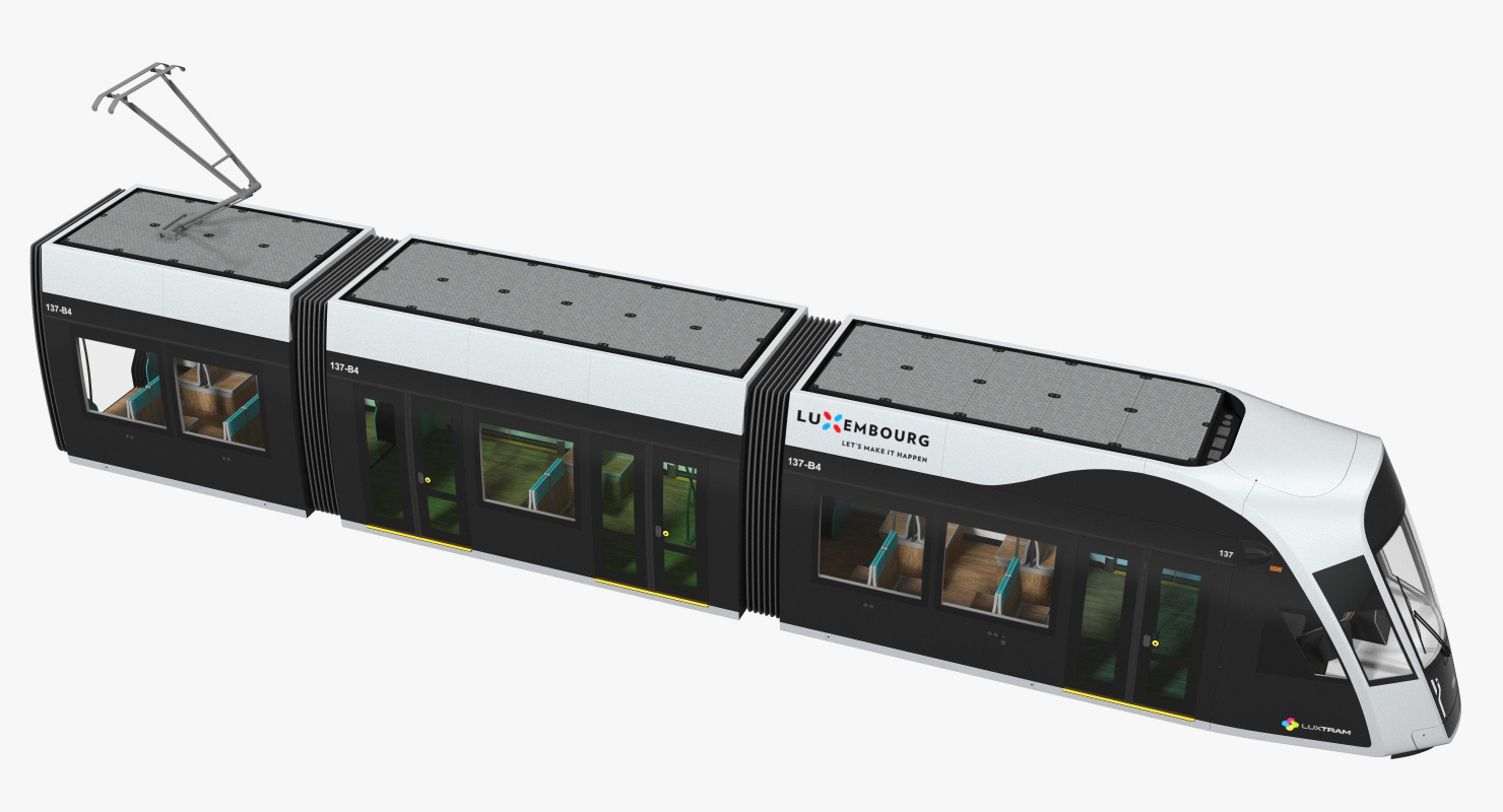 Urbos3 Luxembourg Tram Rigged 3D model
