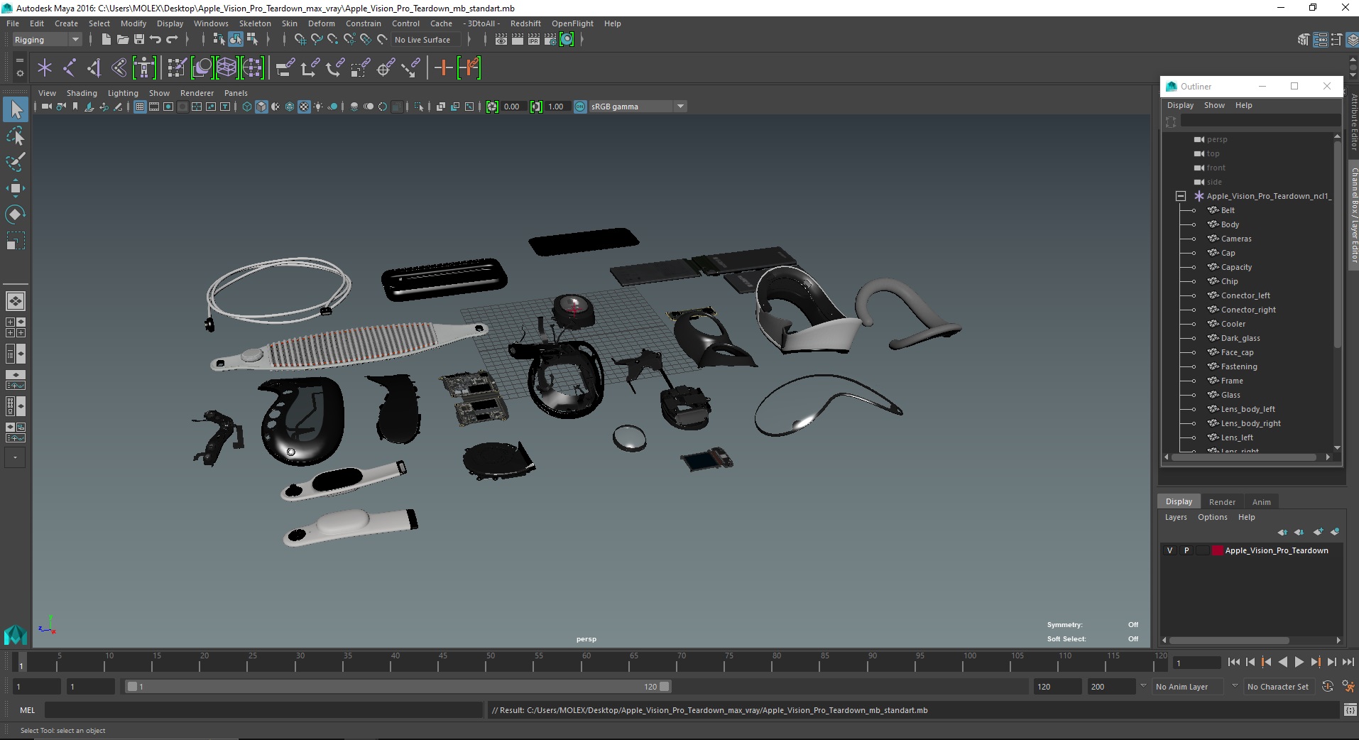 3D model Apple Vision Pro Teardown