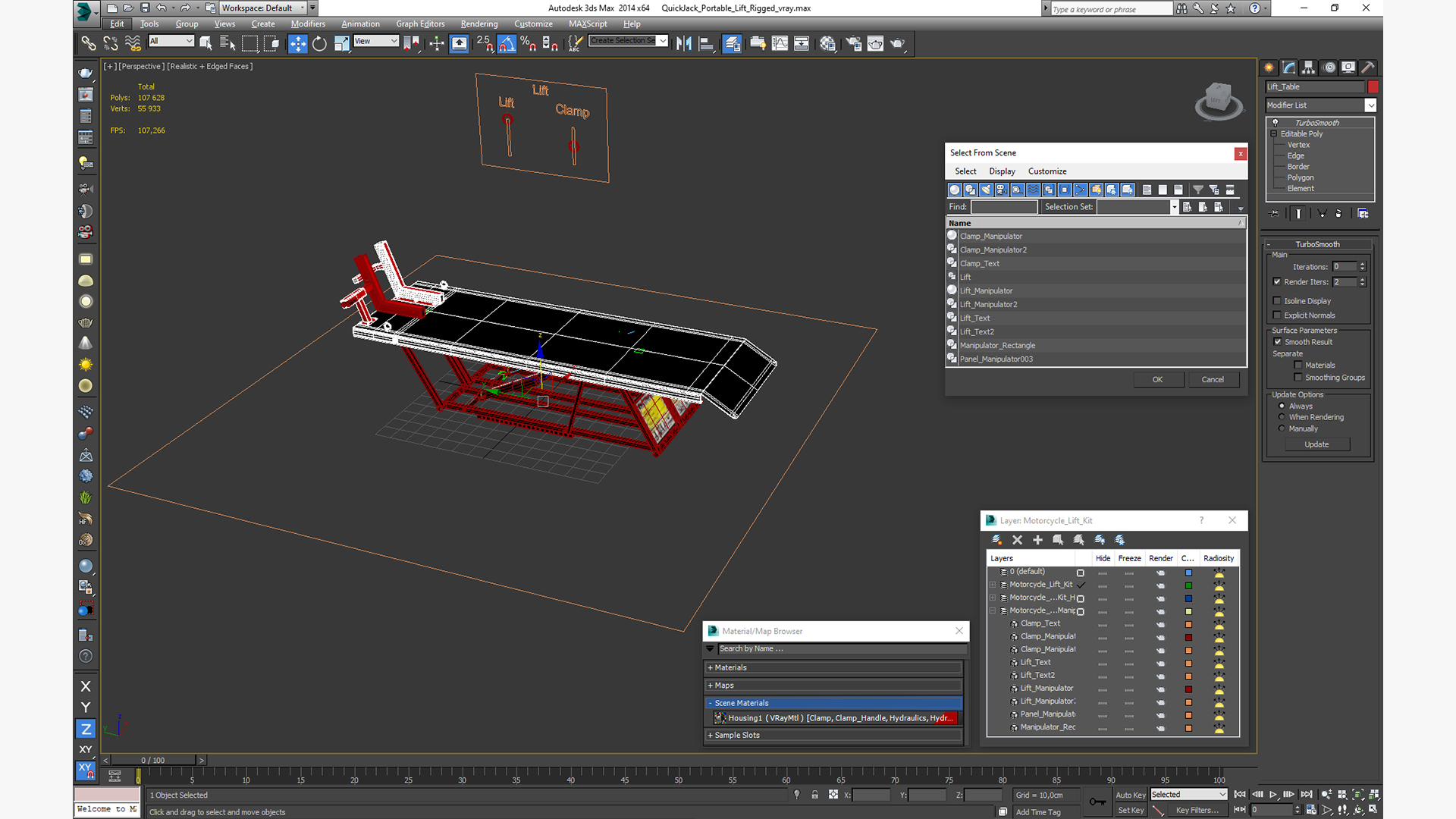 3D model QuickJack Portable Lift Rigged