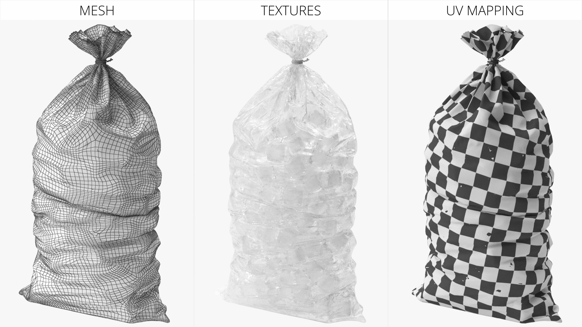 Bag with Frozen Ice Cubes 8LB Clear, view 2