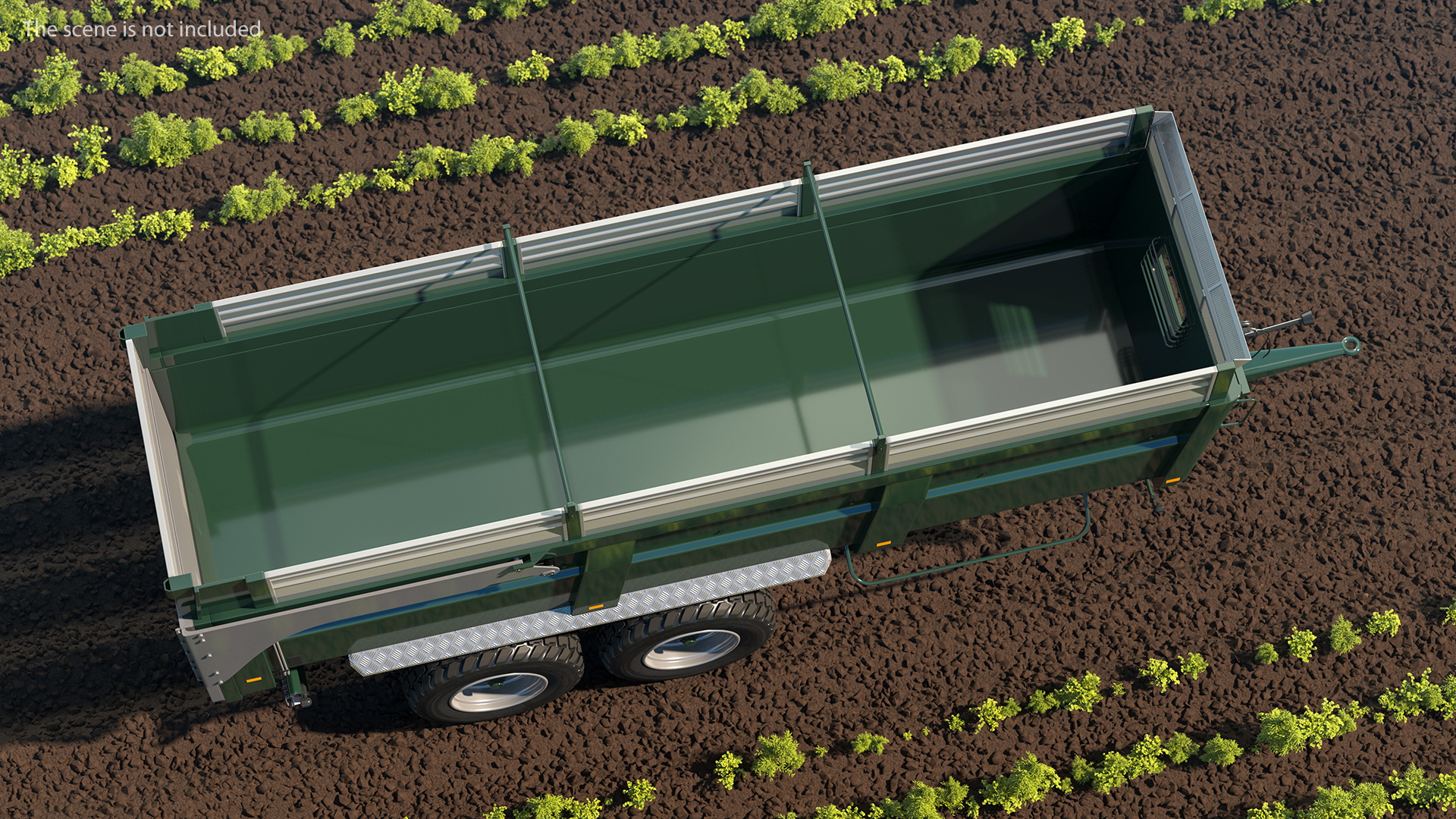 3D model Agricultural Tipper Trailer Clean Rigged