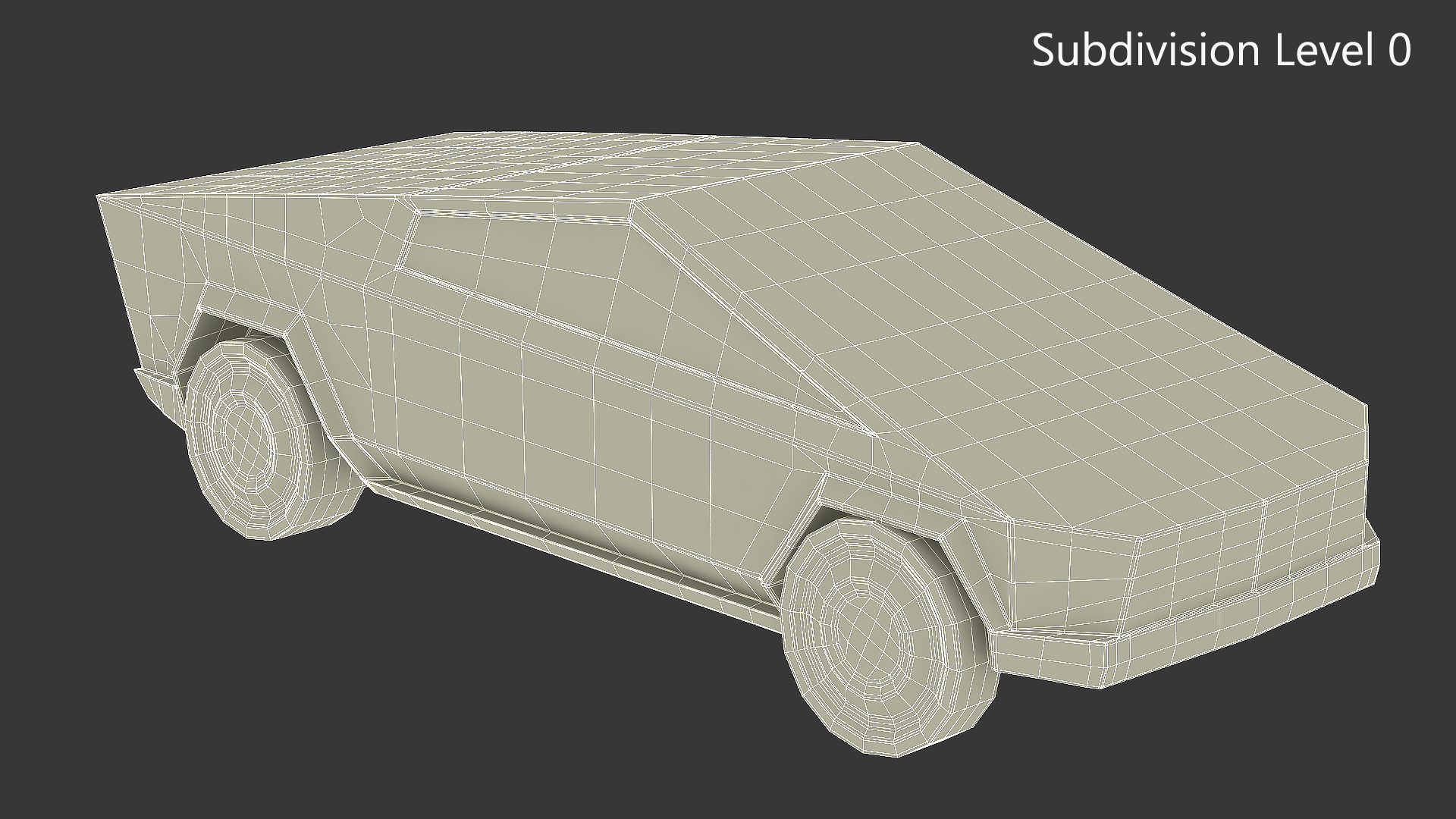 3D Cartoon Tesla Cybertruck Rigged