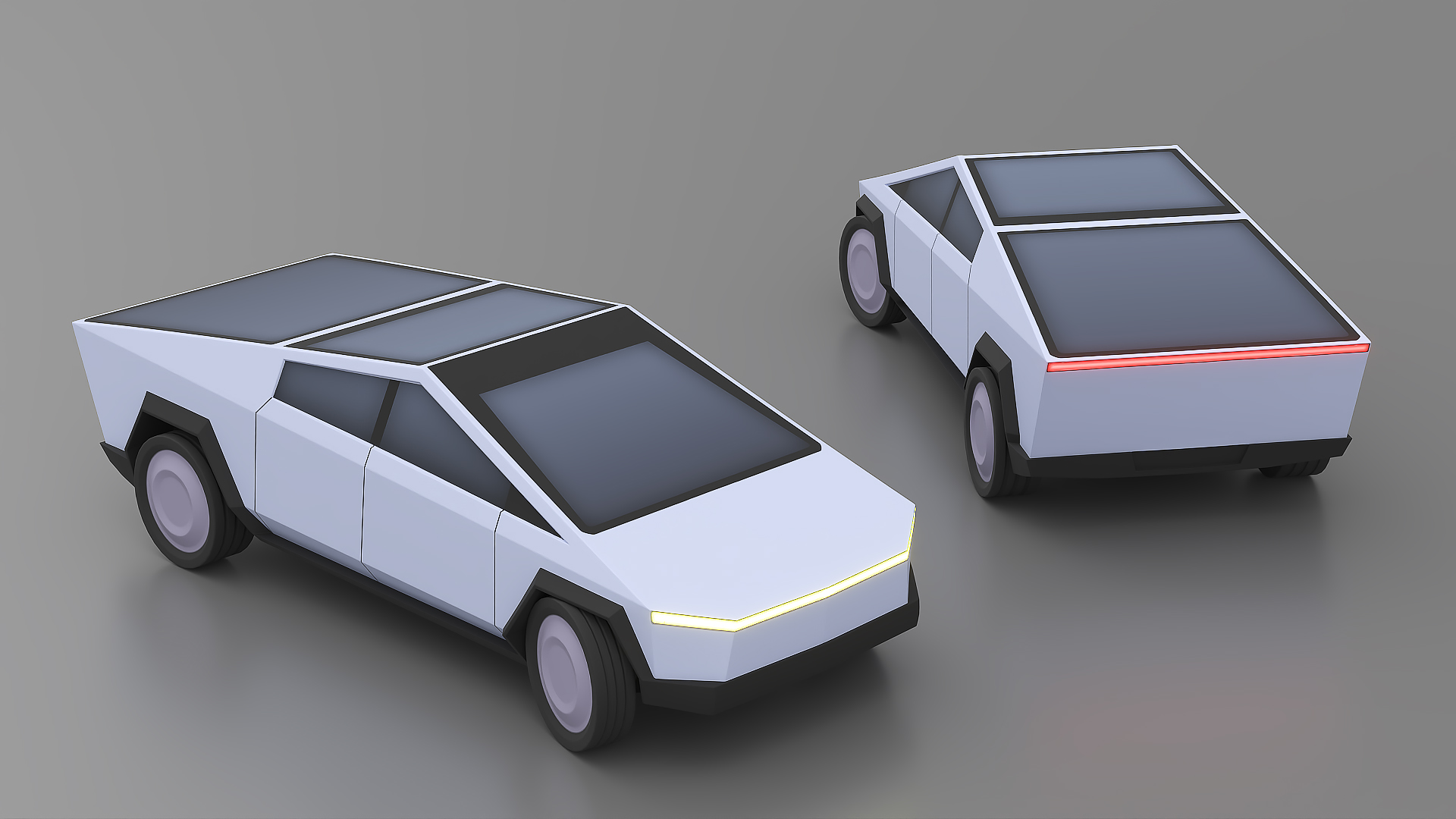 3D Cartoon Tesla Cybertruck Rigged