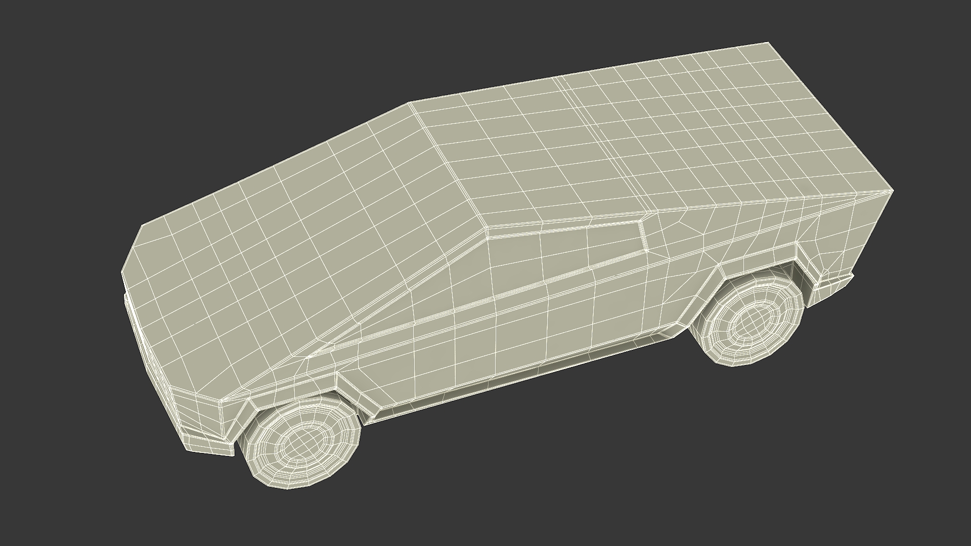 3D Cartoon Tesla Cybertruck Rigged