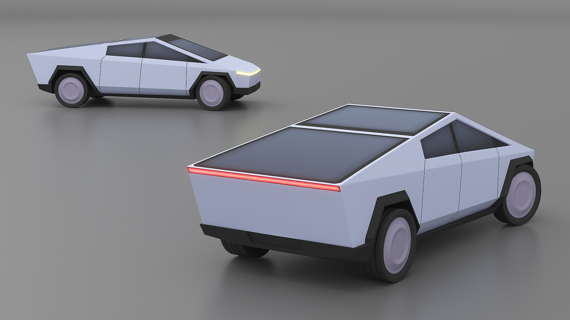3D Cartoon Tesla Cybertruck Rigged