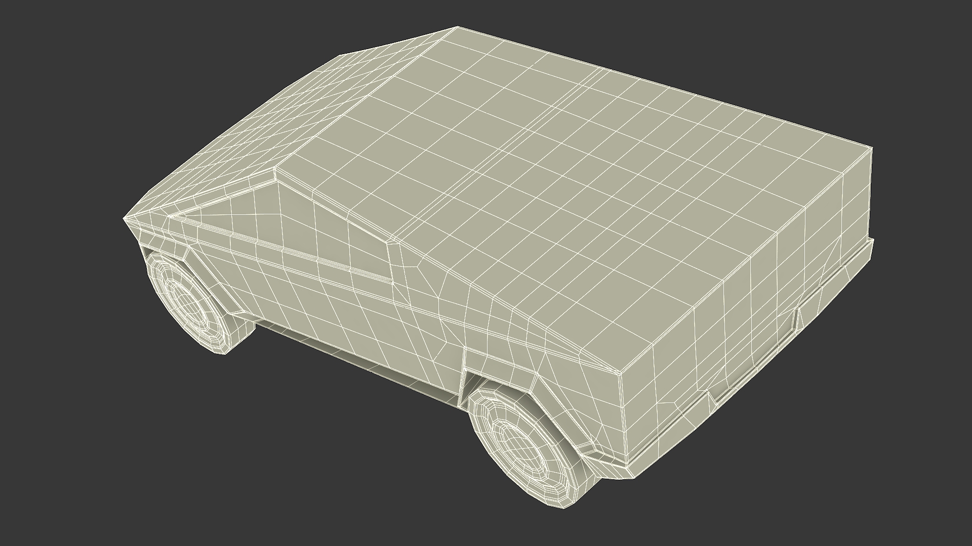 3D Cartoon Tesla Cybertruck Rigged