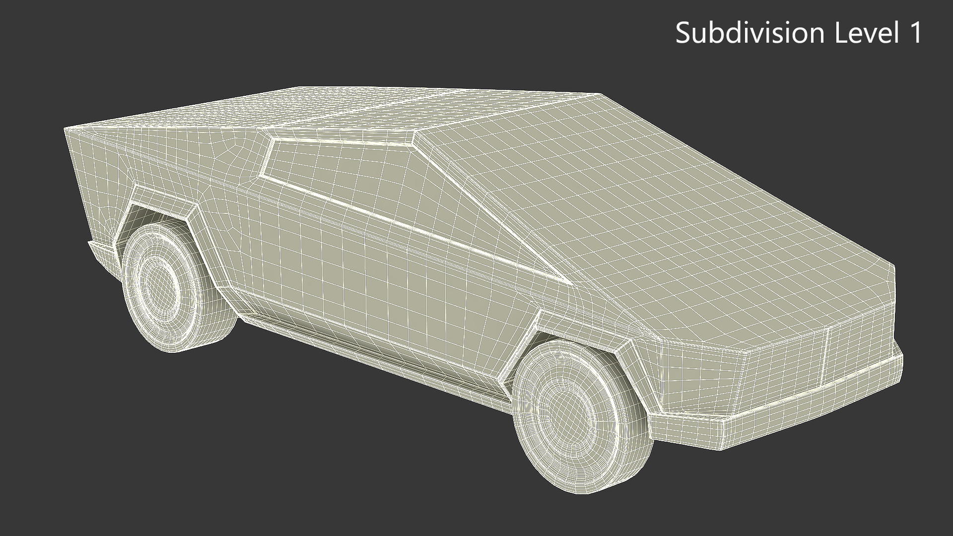 3D Cartoon Tesla Cybertruck Rigged