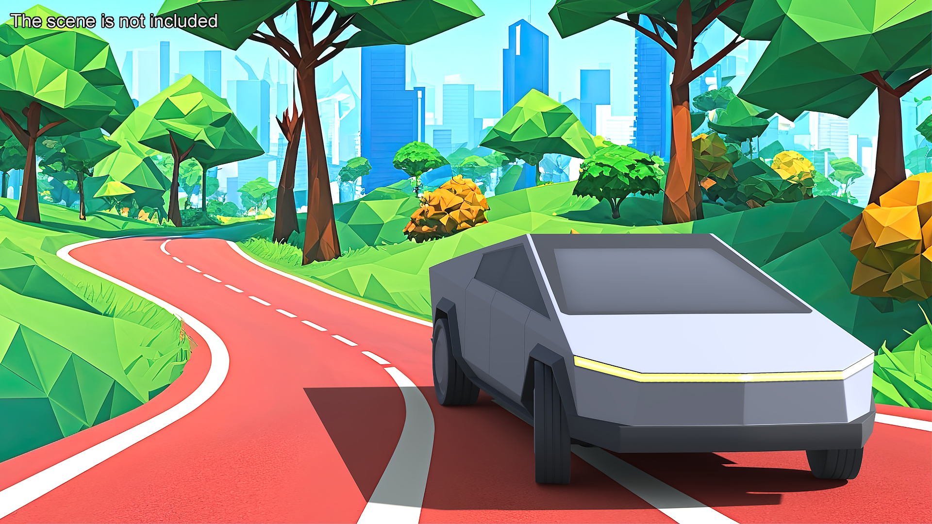 3D Cartoon Tesla Cybertruck Rigged