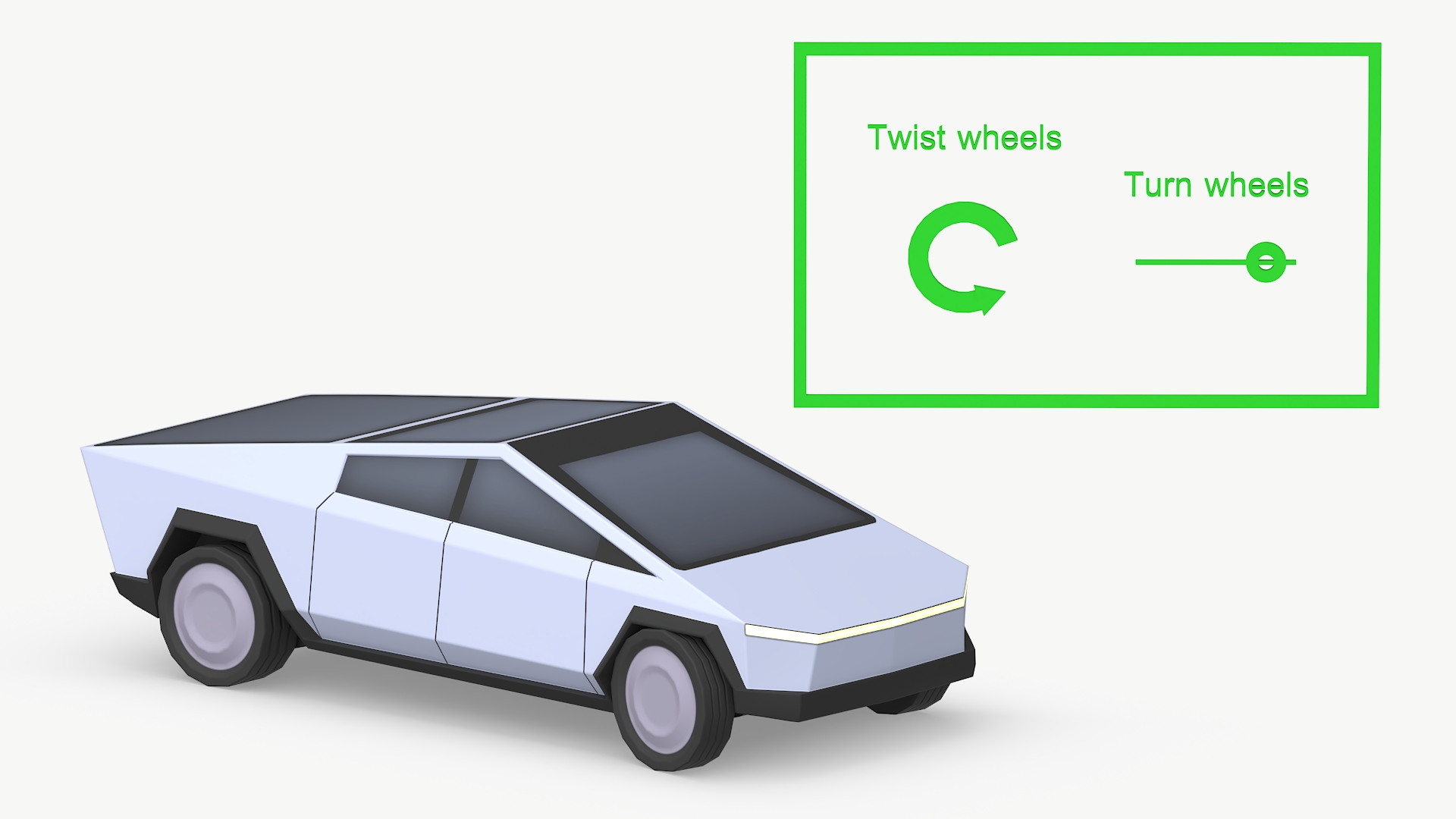3D Cartoon Tesla Cybertruck Rigged