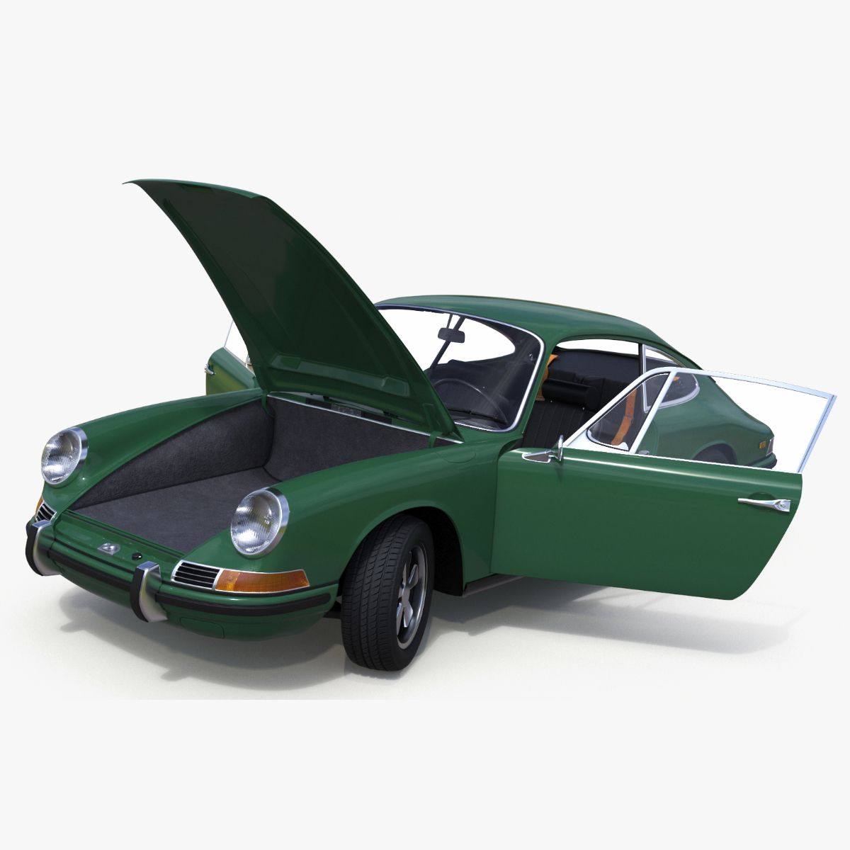 Retro Coupe Sport Car Rigged for Cinema 4D 3D
