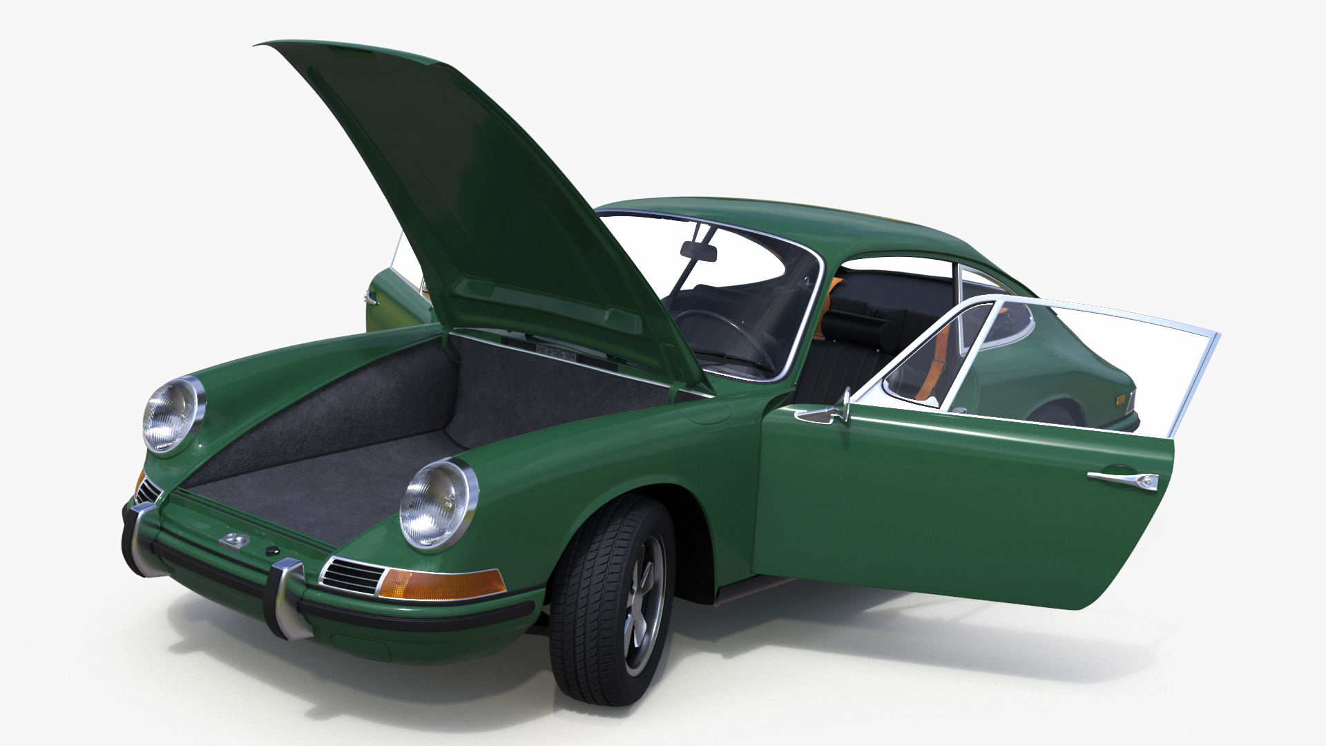Retro Coupe Sport Car Rigged for Cinema 4D 3D