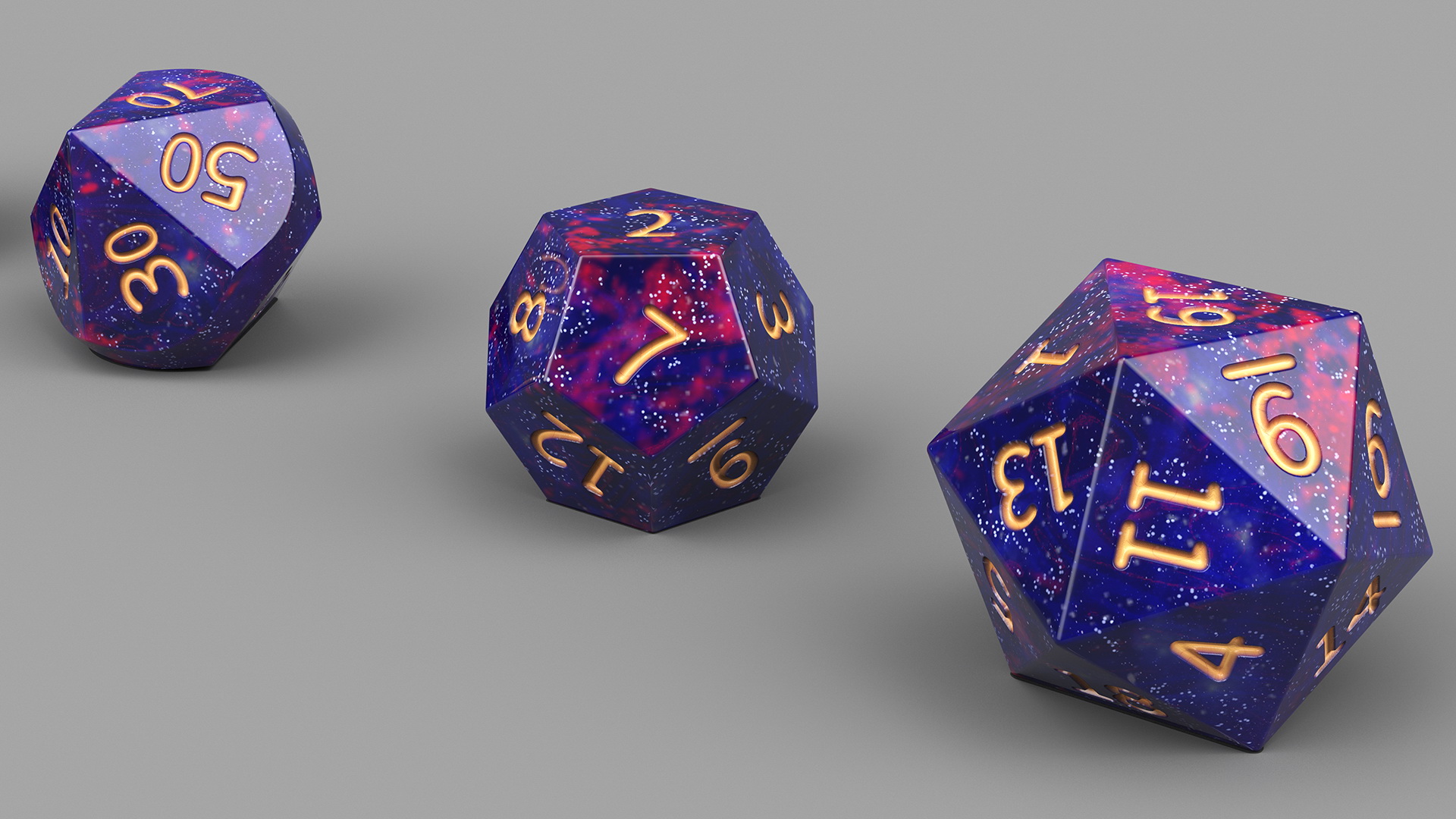 3D model Polyhedral DND Dice Set Space Color