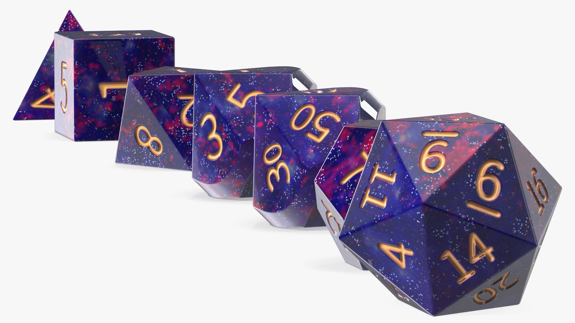 3D model Polyhedral DND Dice Set Space Color