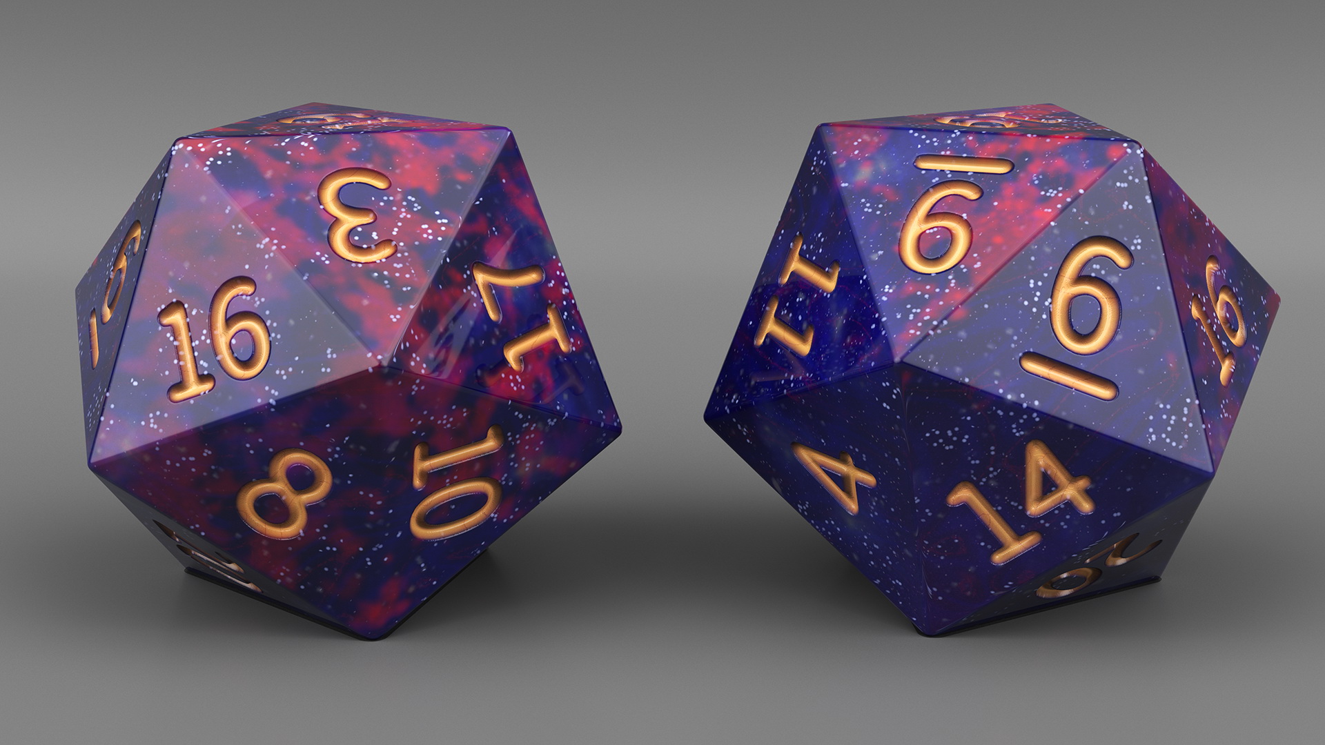 3D model Polyhedral DND Dice Set Space Color