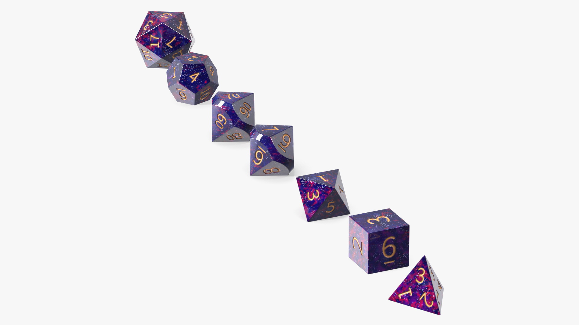 3D model Polyhedral DND Dice Set Space Color