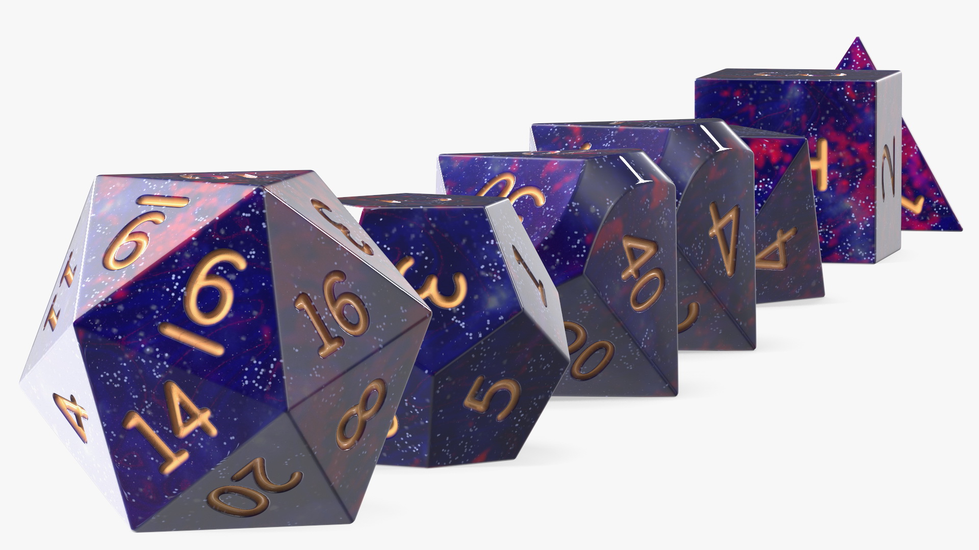 3D model Polyhedral DND Dice Set Space Color