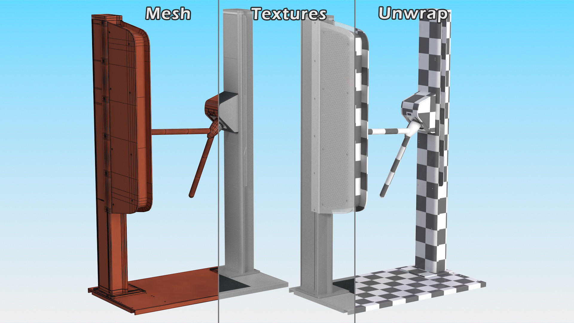 3D model Axess AX500 Smart Gate NG Turnstile