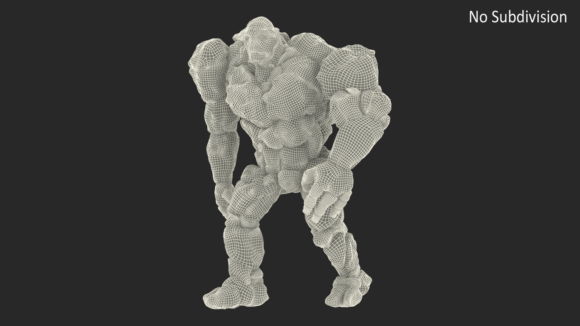 Stone Golem Character Walking Pose 3D model
