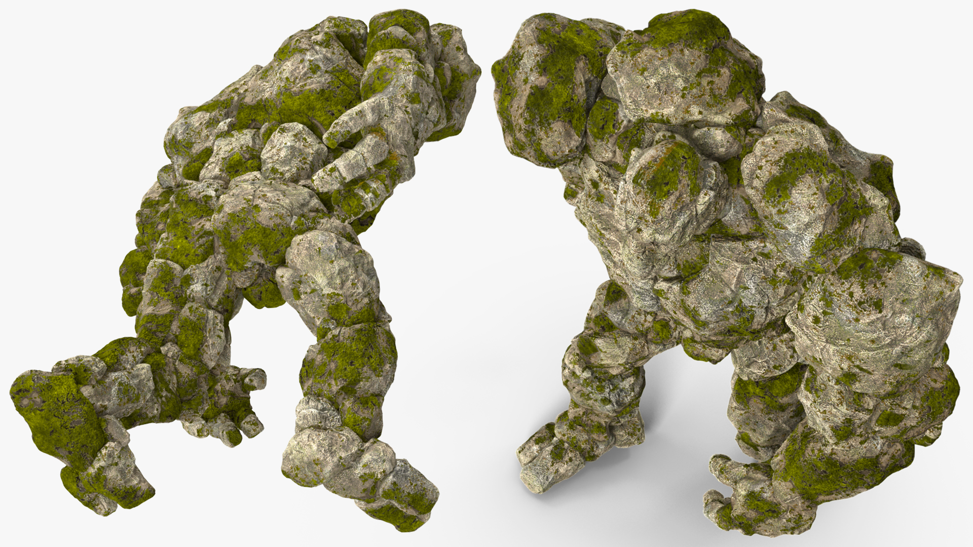 Stone Golem Character Walking Pose 3D model