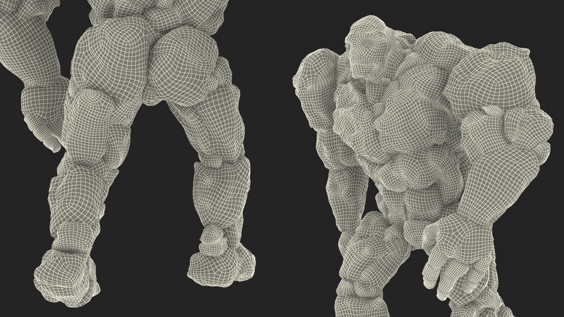 Stone Golem Character Walking Pose 3D model