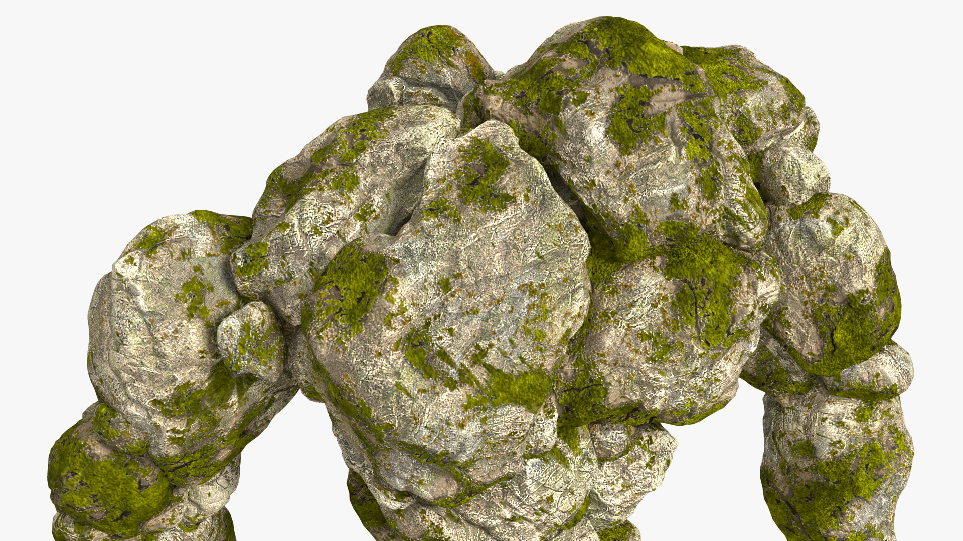 Stone Golem Character Walking Pose 3D model