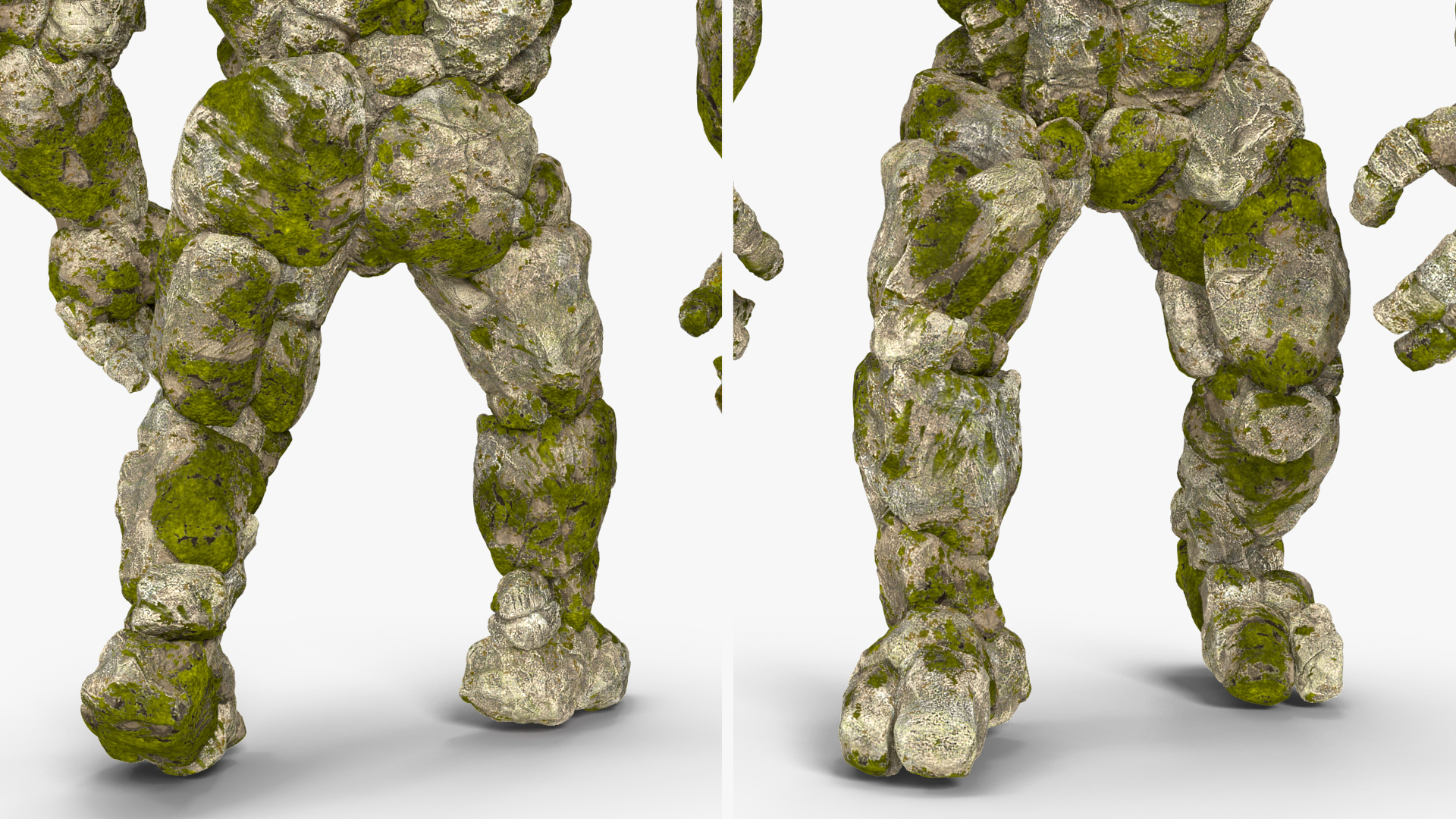 Stone Golem Character Walking Pose 3D model