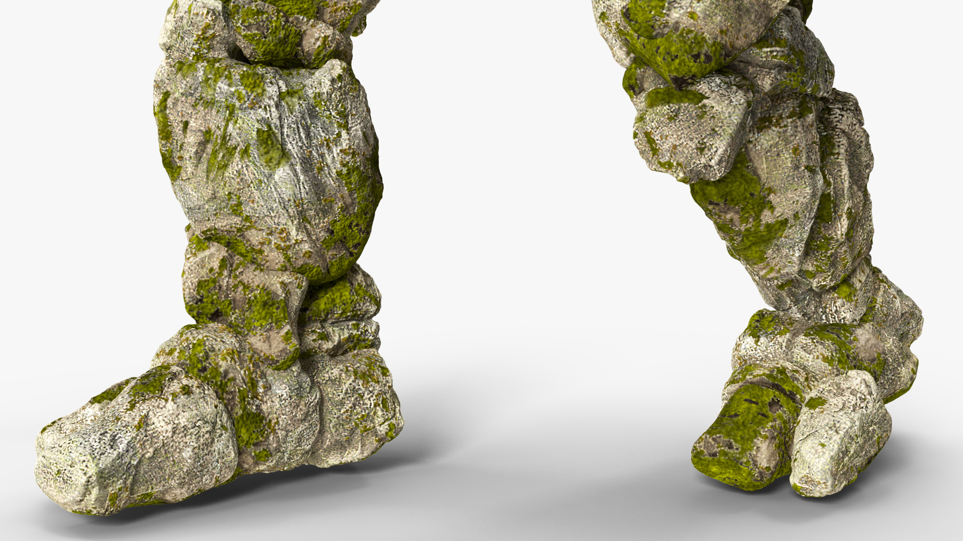 Stone Golem Character Walking Pose 3D model