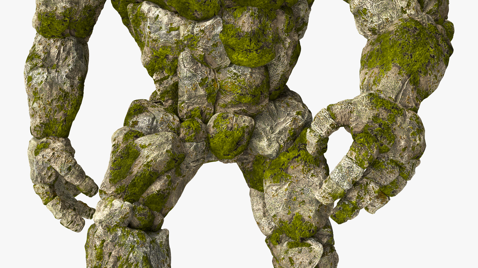 Stone Golem Character Walking Pose 3D model