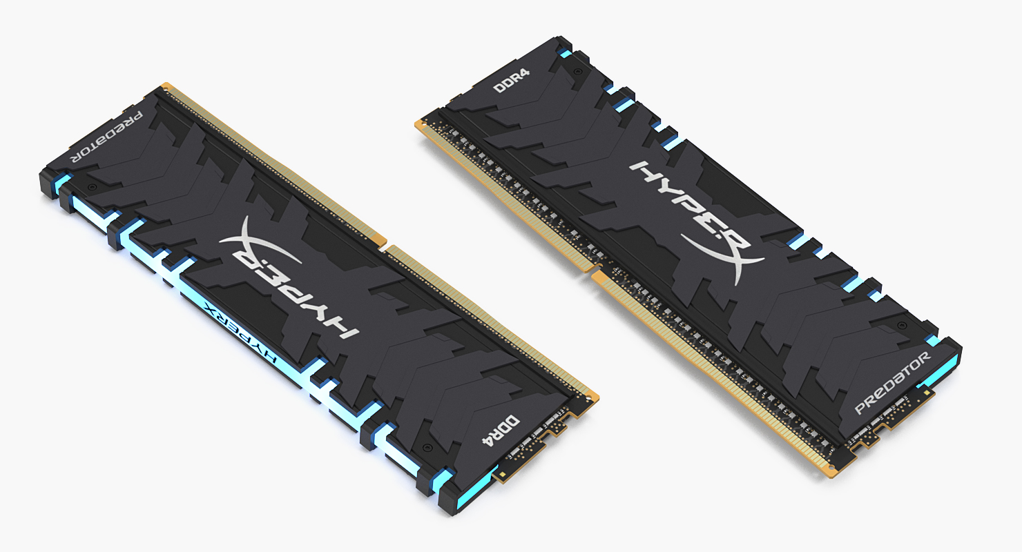 3D model Kingston HyperX Predator DDR4 Blue Light