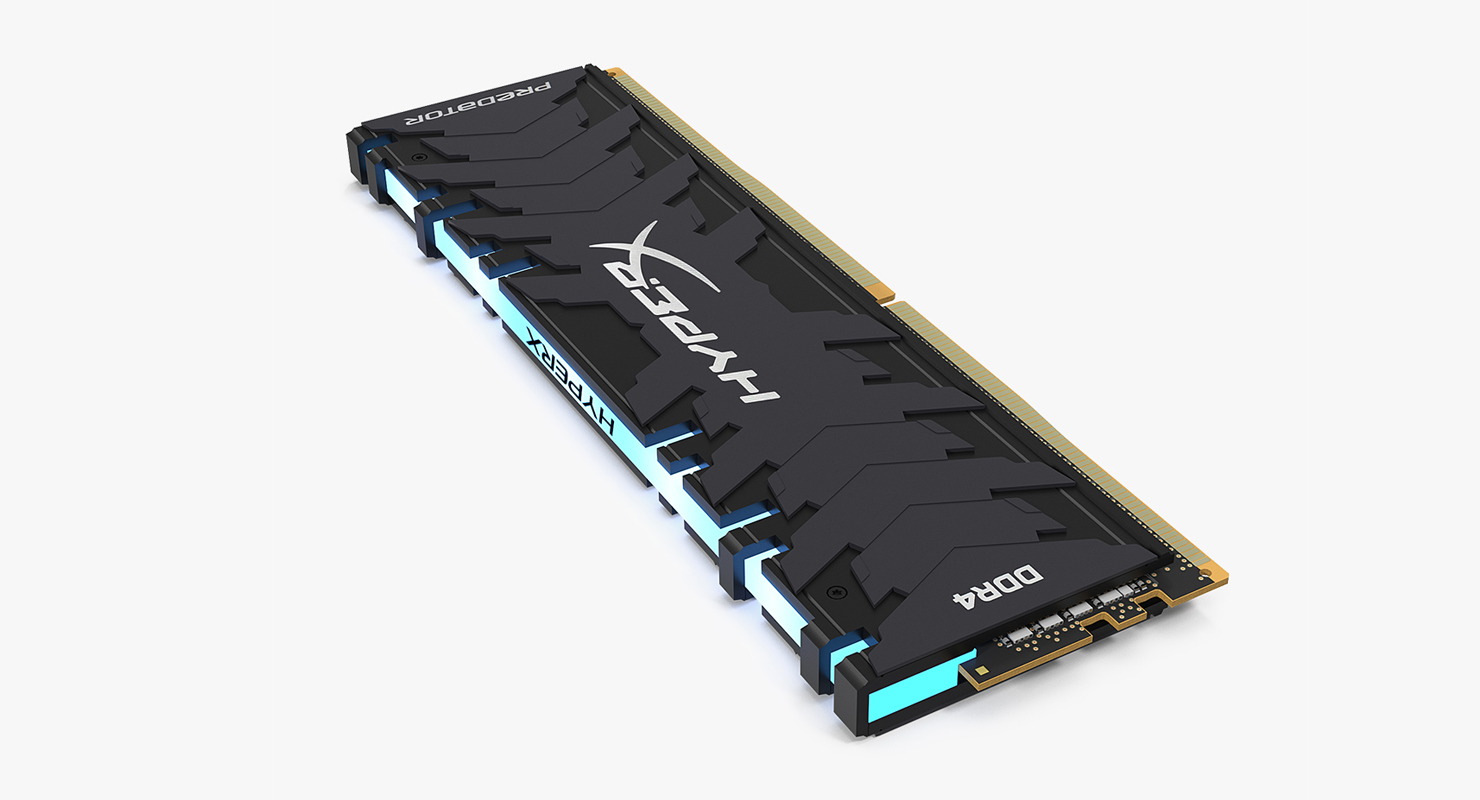 3D model Kingston HyperX Predator DDR4 Blue Light