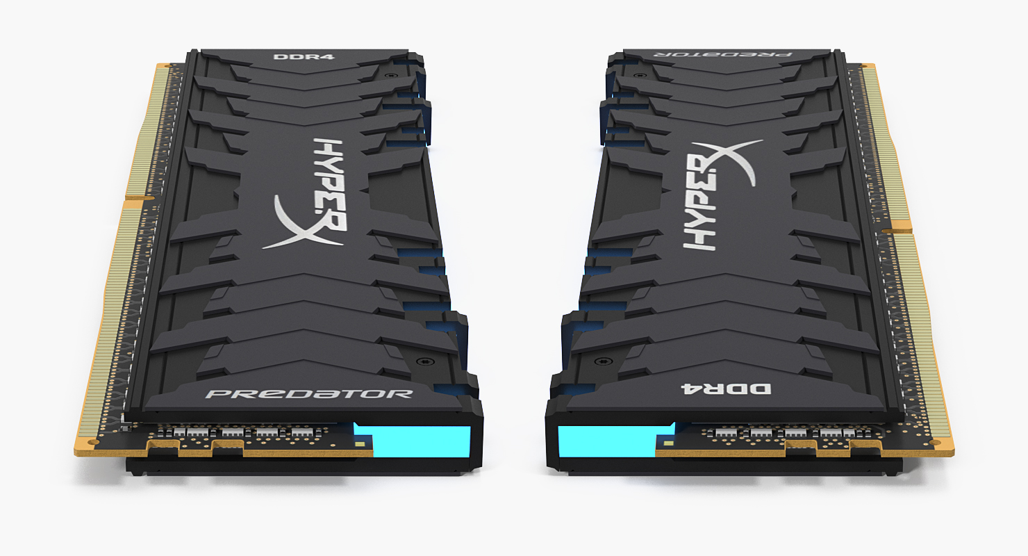 3D model Kingston HyperX Predator DDR4 Blue Light