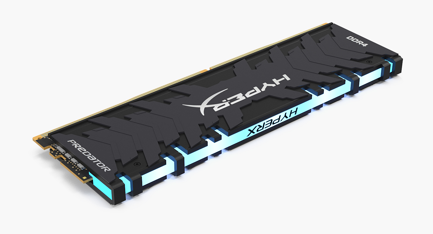 3D model Kingston HyperX Predator DDR4 Blue Light