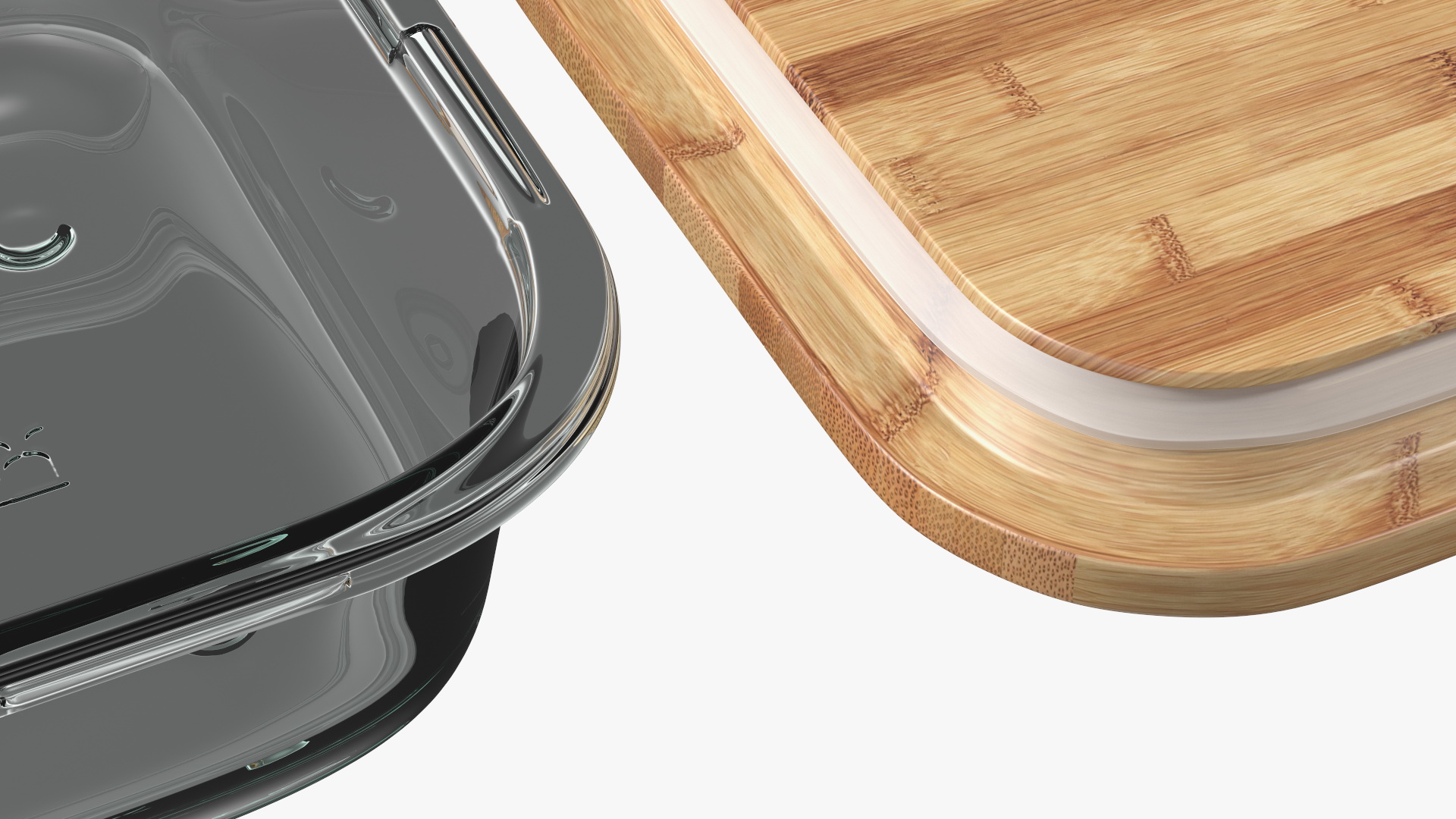 3D model Glass Storage Container with Bamboo Lid 600ml