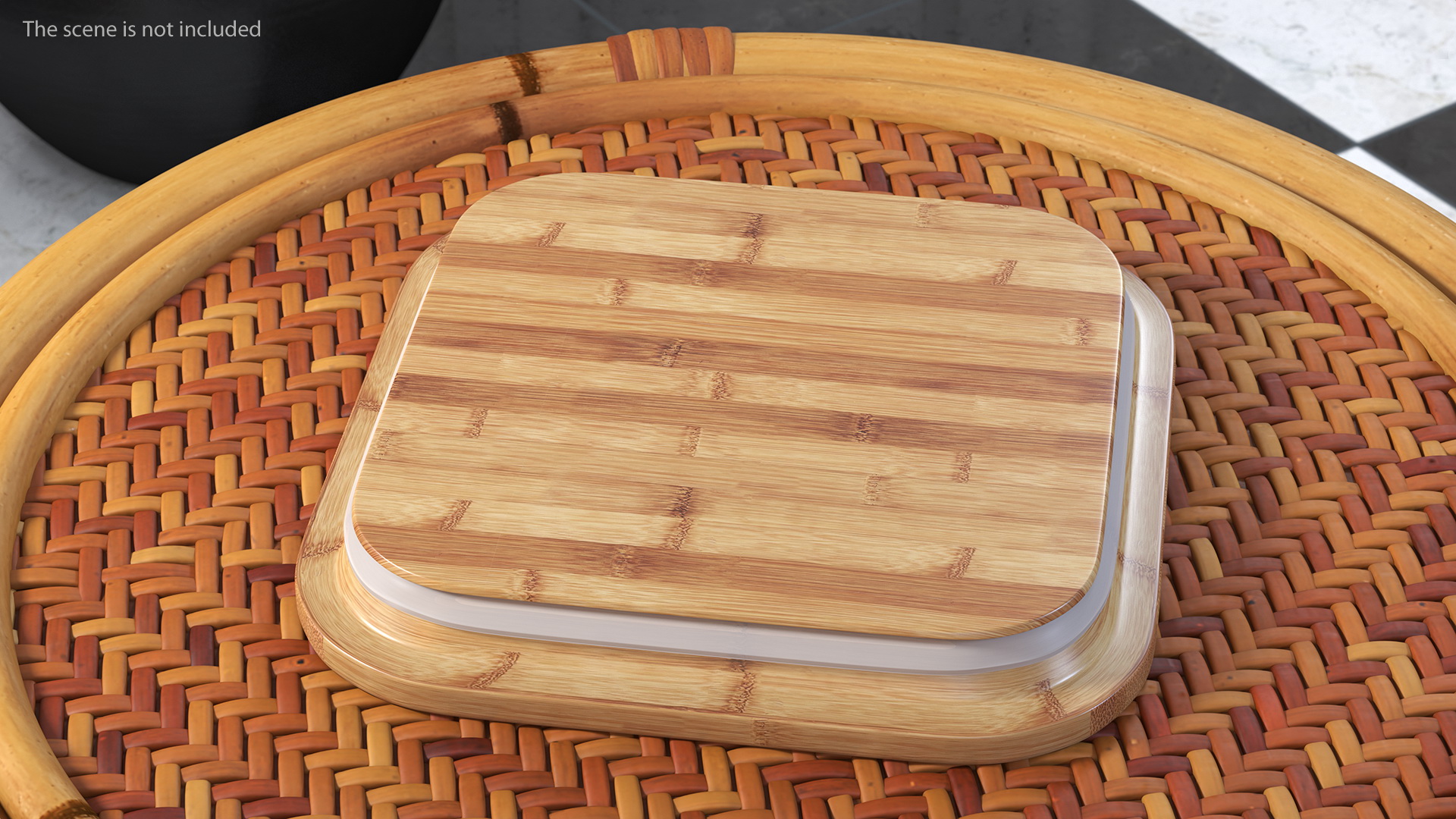 3D model Glass Storage Container with Bamboo Lid 600ml