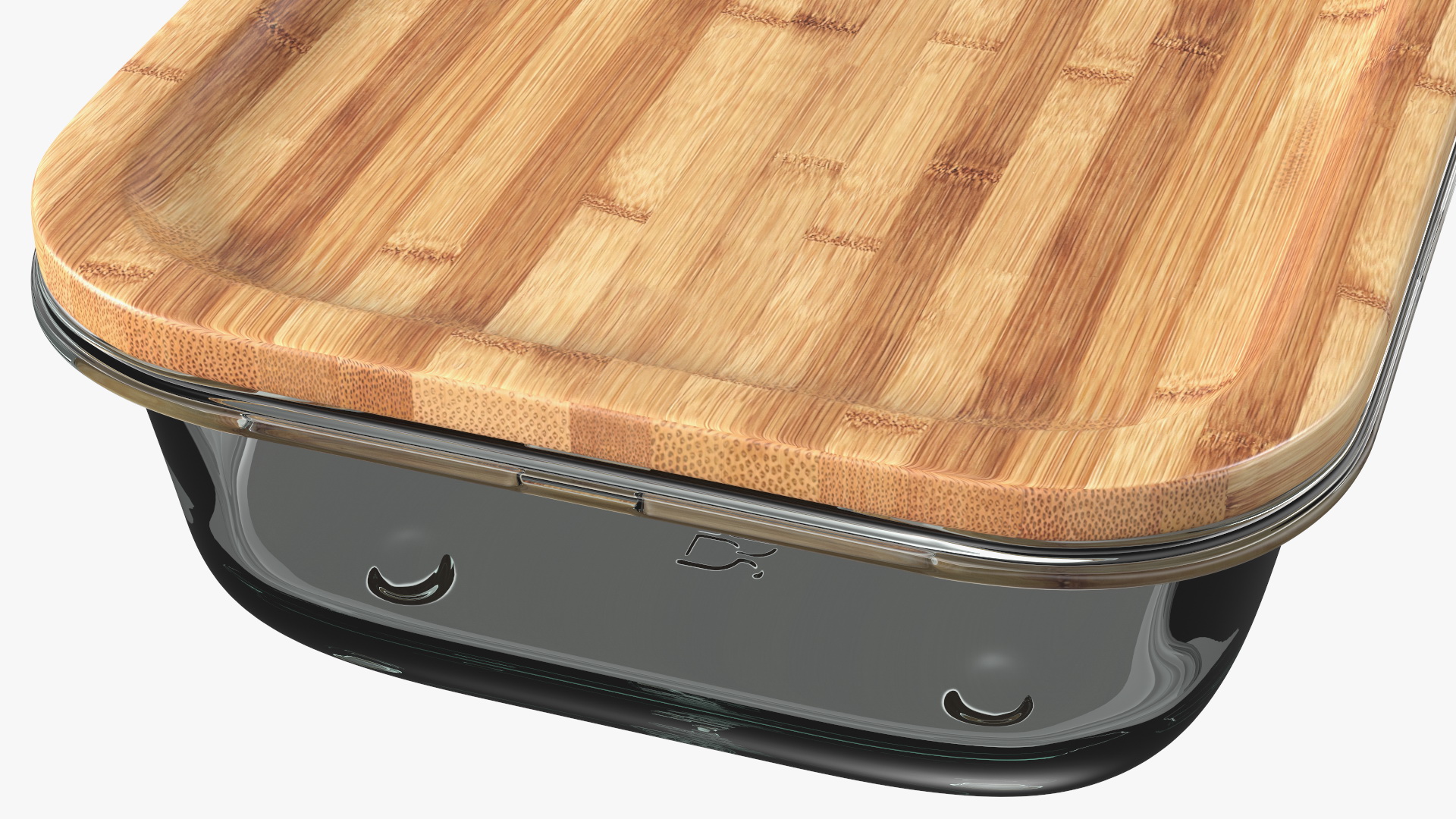 3D model Glass Storage Container with Bamboo Lid 600ml