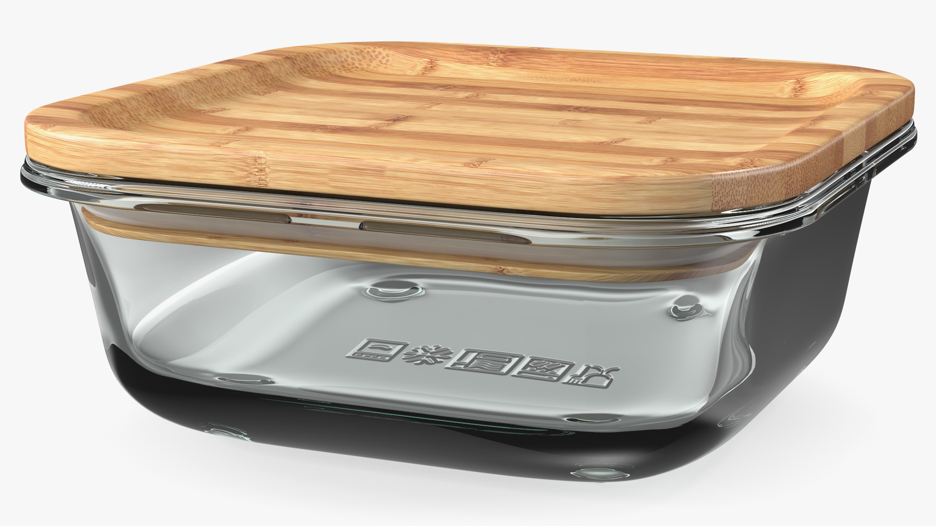 3D model Glass Storage Container with Bamboo Lid 600ml