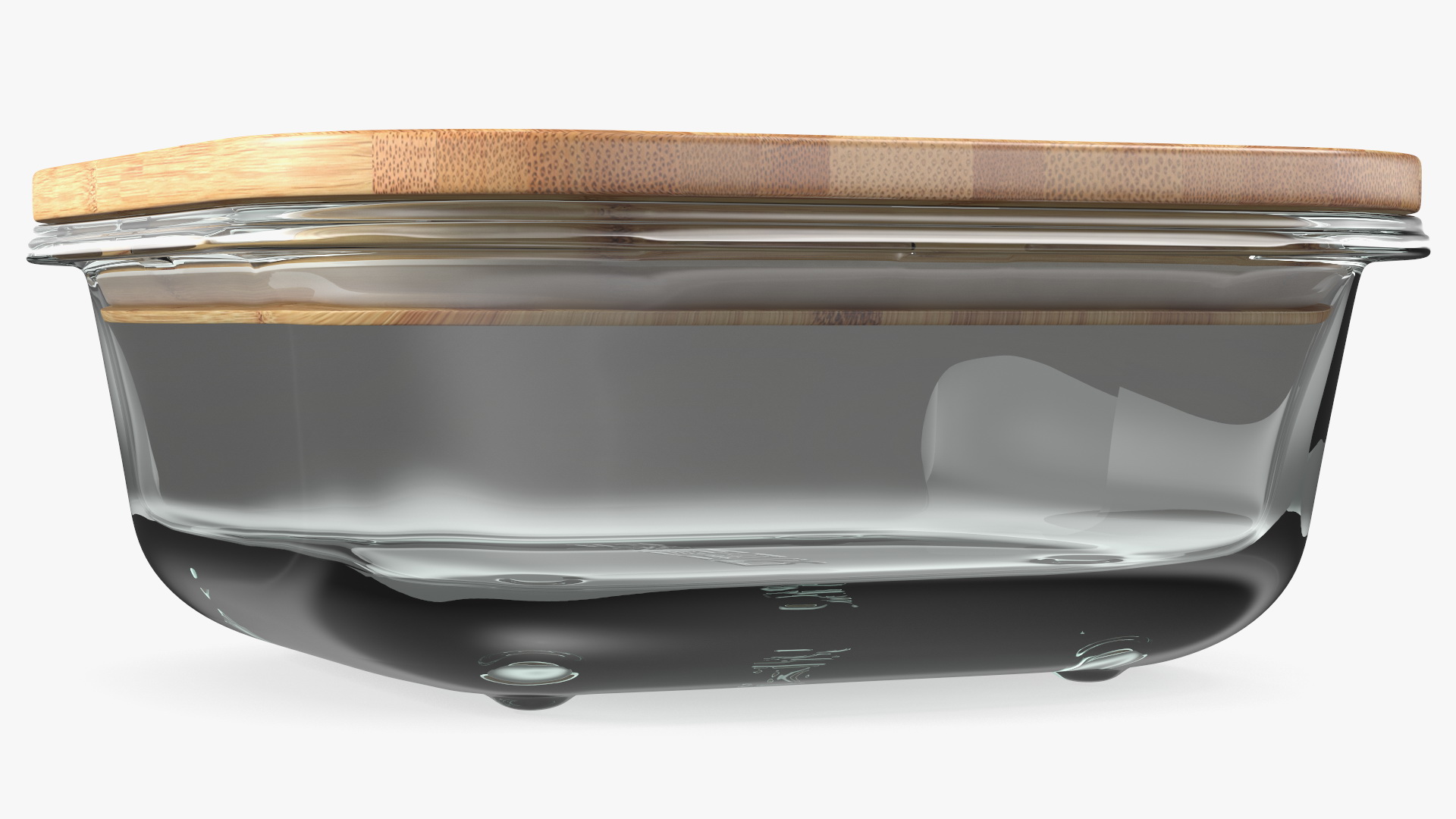 3D model Glass Storage Container with Bamboo Lid 600ml