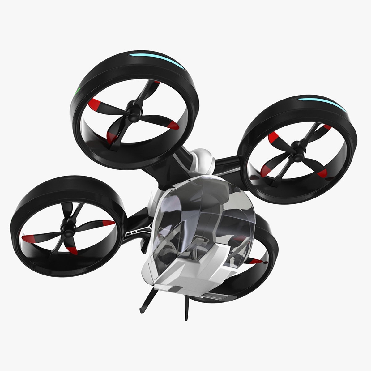 3D SciFi Futuristic Passenger Drone Rigged for Cinema 4D model