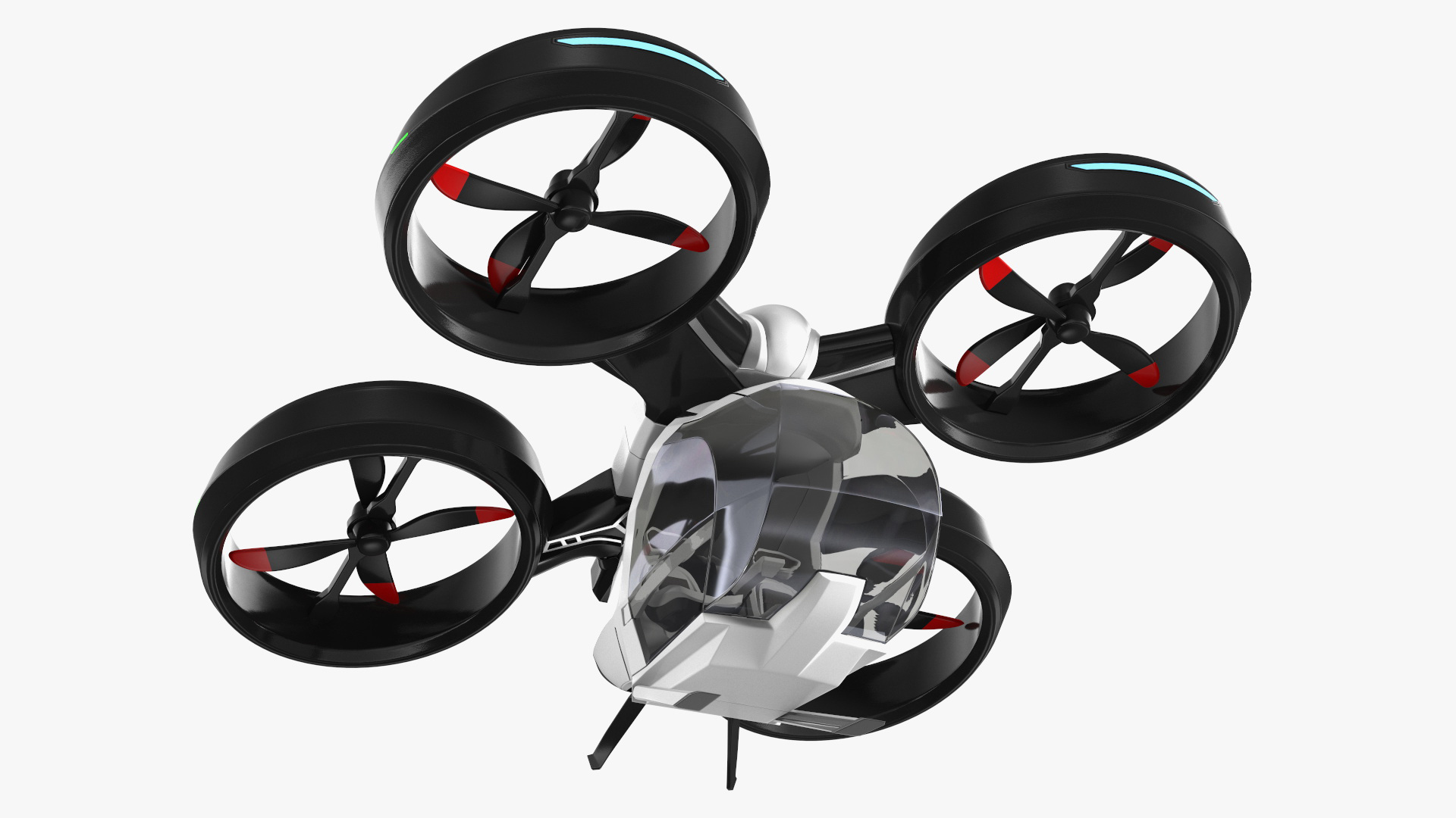 3D SciFi Futuristic Passenger Drone Rigged for Cinema 4D model