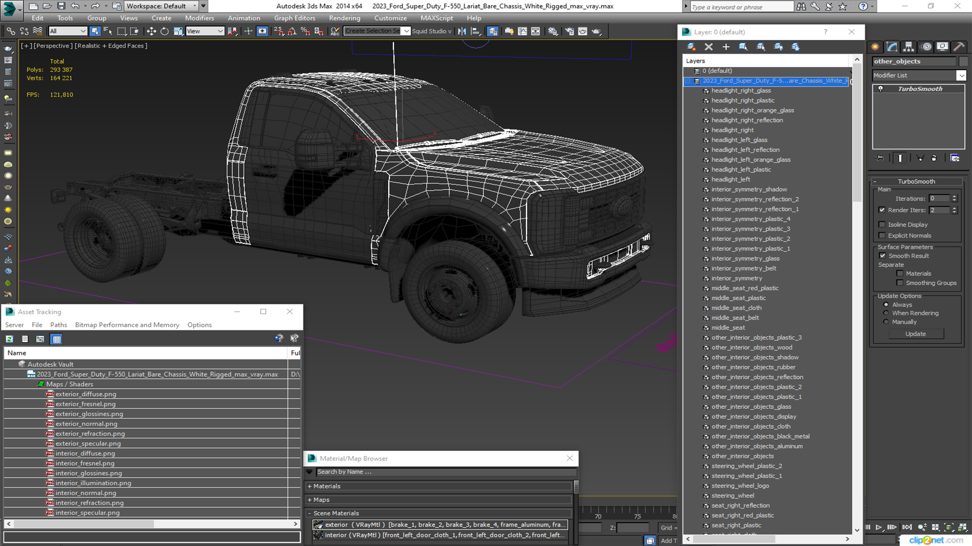 Ford Super Duty F-550 Lariat 2023 Bare Chassis White Rigged 3D model
