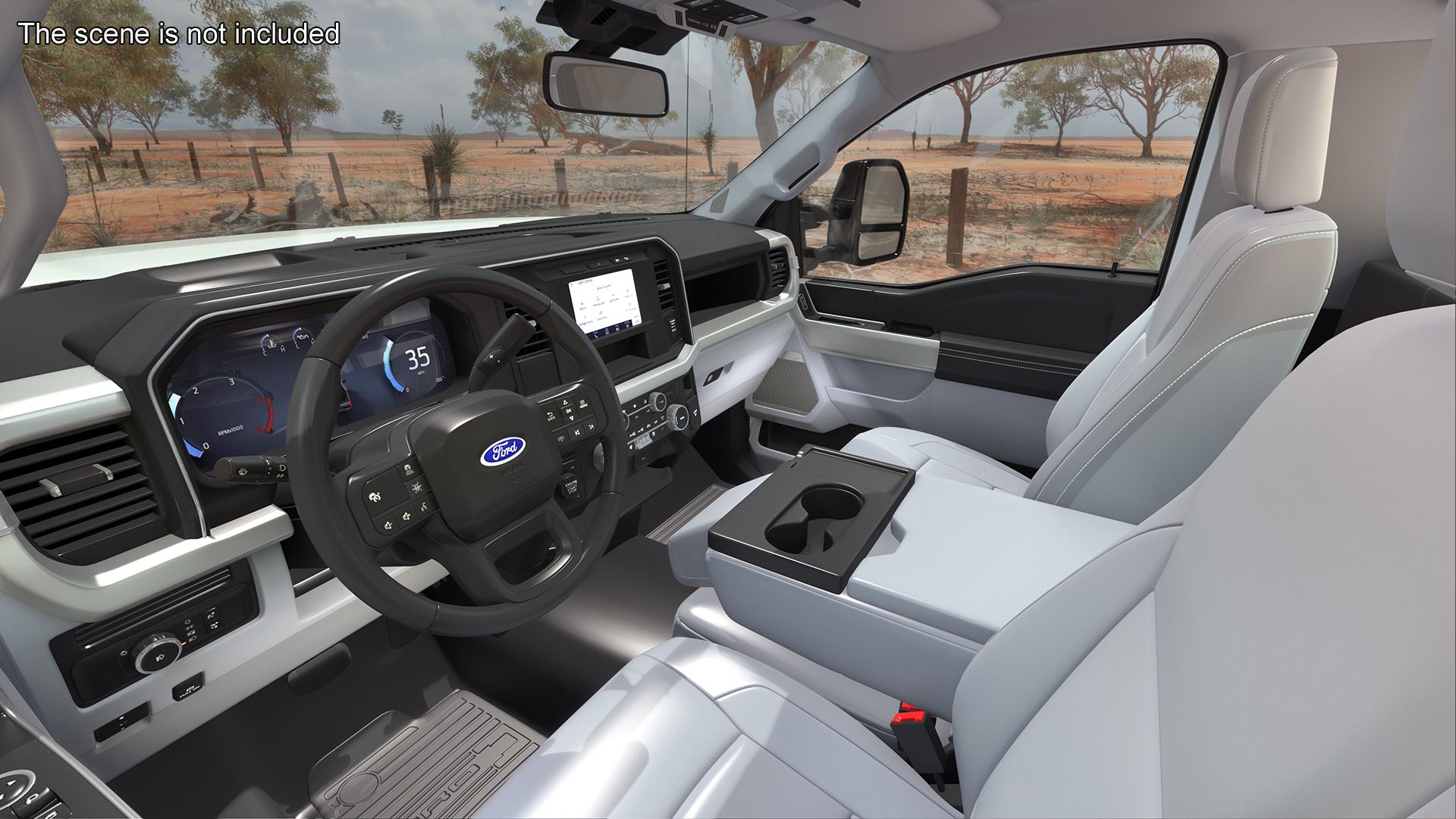 Ford Super Duty F-550 Lariat 2023 Bare Chassis White Rigged 3D model
