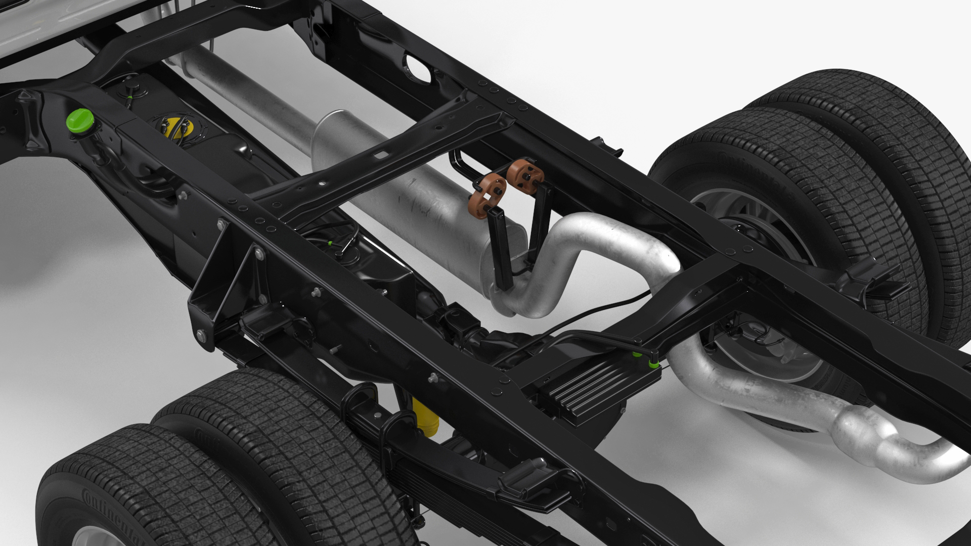 Ford Super Duty F-550 Lariat 2023 Bare Chassis White Rigged 3D model