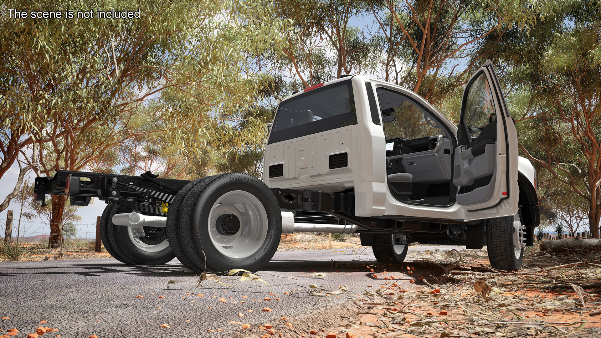 Ford Super Duty F-550 Lariat 2023 Bare Chassis White Rigged 3D model