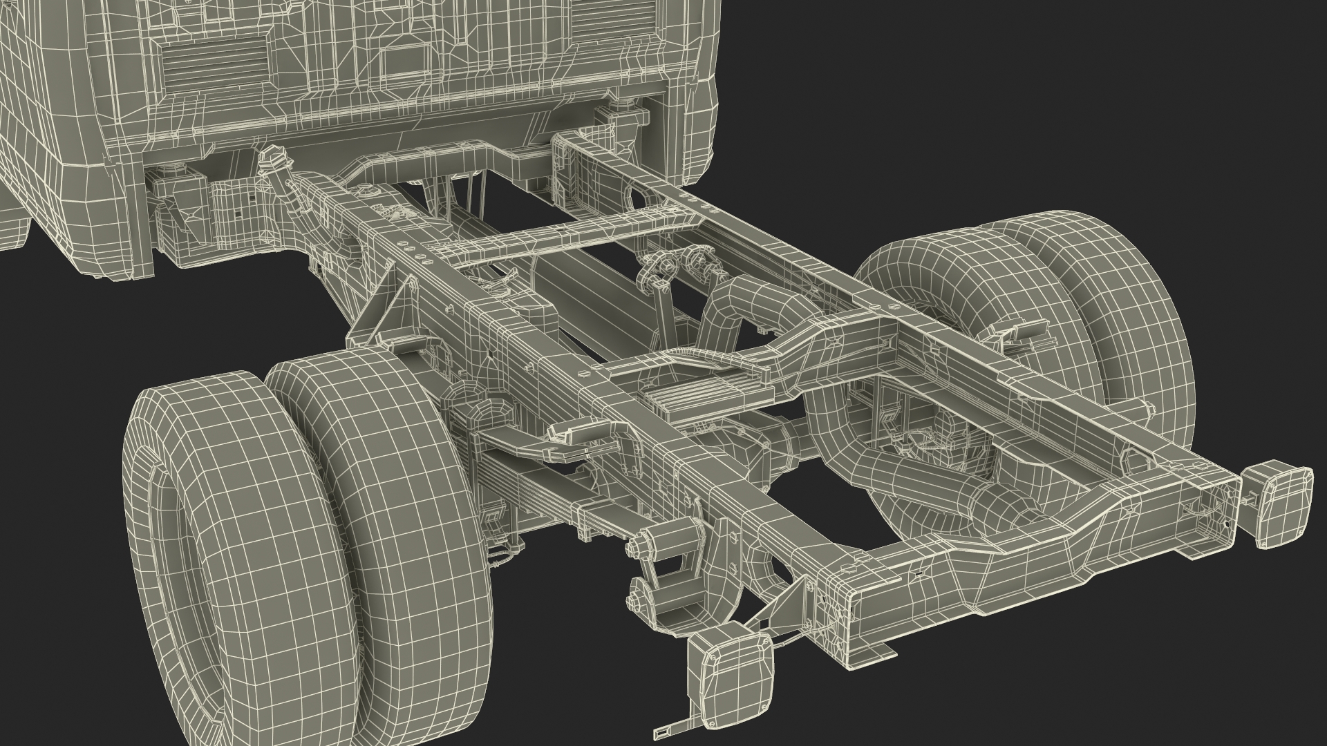 Ford Super Duty F-550 Lariat 2023 Bare Chassis White Rigged 3D model
