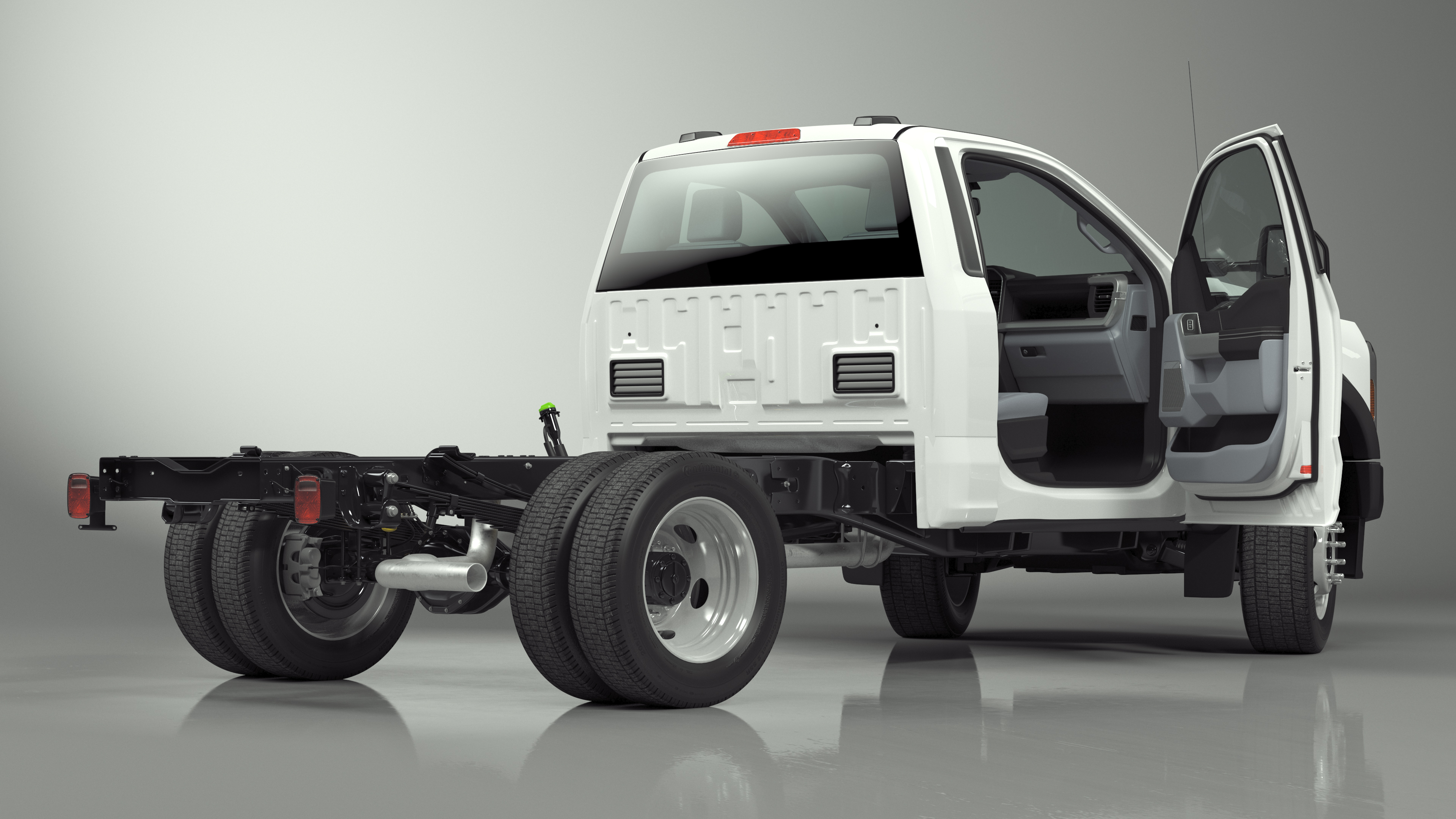 Ford Super Duty F-550 Lariat 2023 Bare Chassis White Rigged 3D model