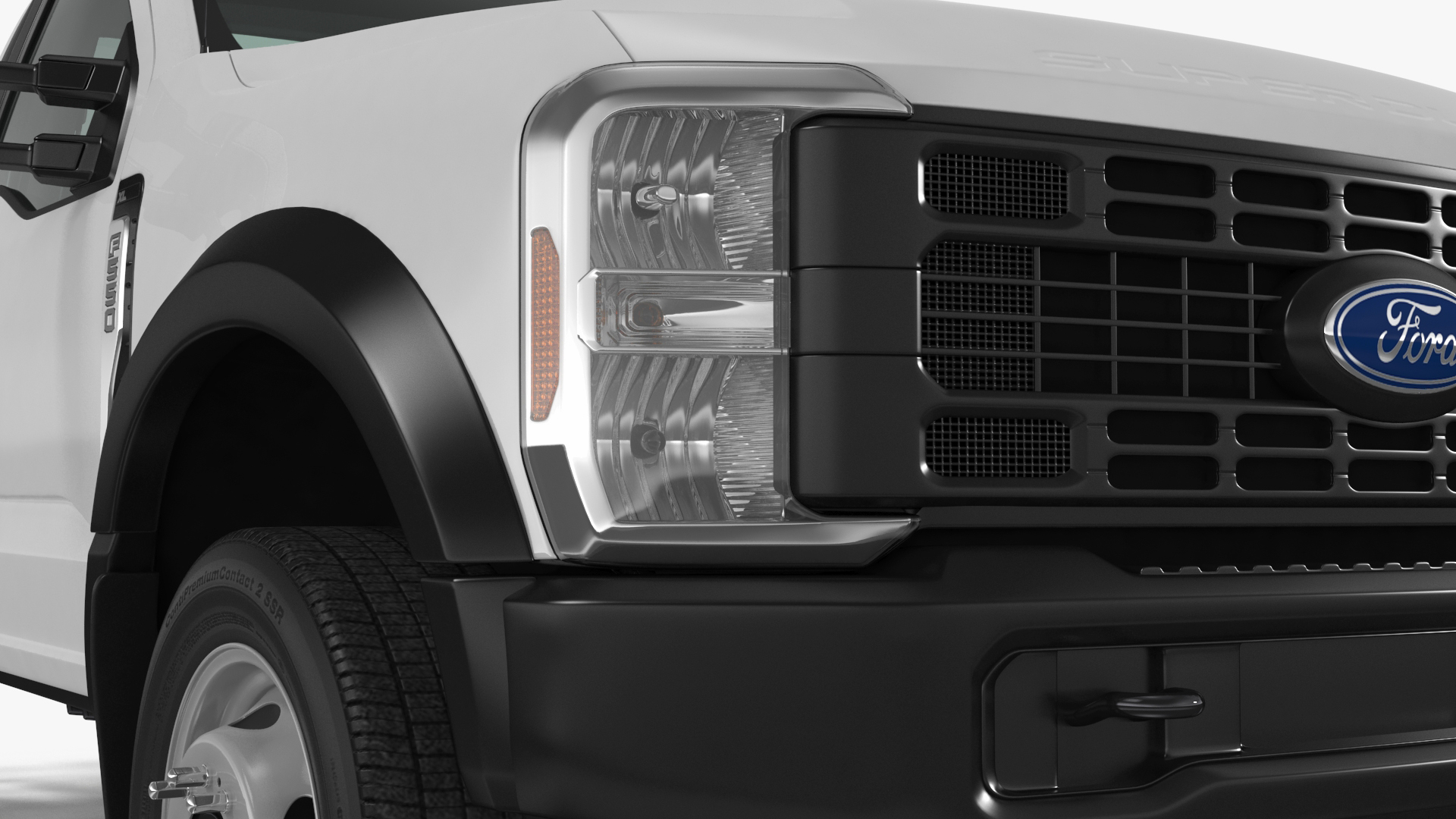 Ford Super Duty F-550 Lariat 2023 Bare Chassis White Rigged 3D model