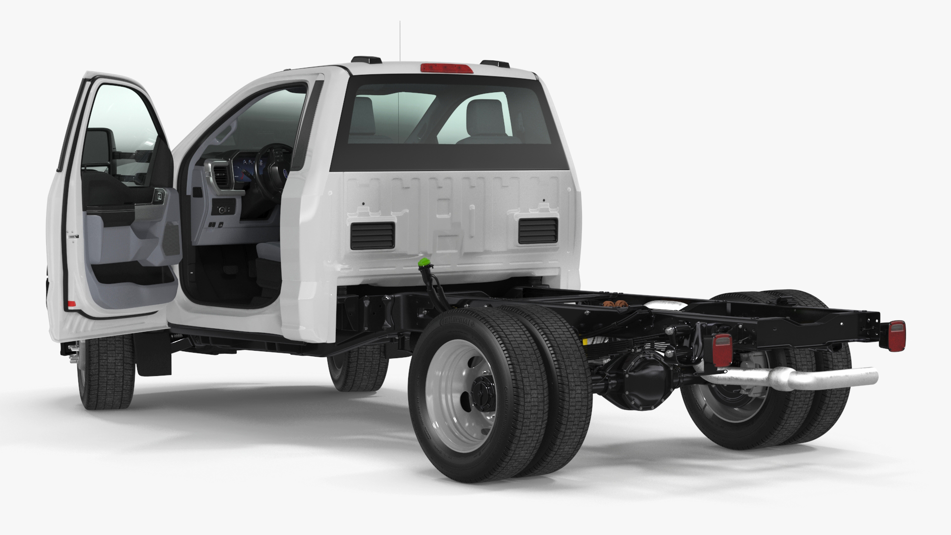 Ford Super Duty F-550 Lariat 2023 Bare Chassis White Rigged 3D model