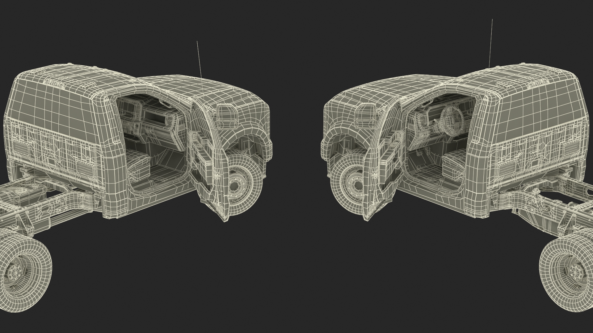 Ford Super Duty F-550 Lariat 2023 Bare Chassis White Rigged 3D model